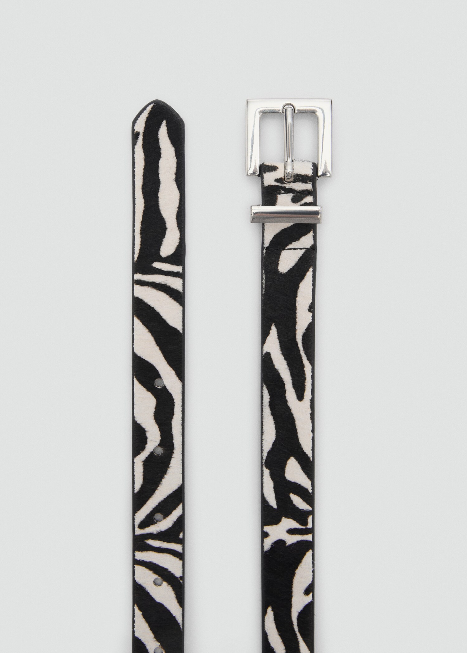Zebra-print fur belt - Medium plane