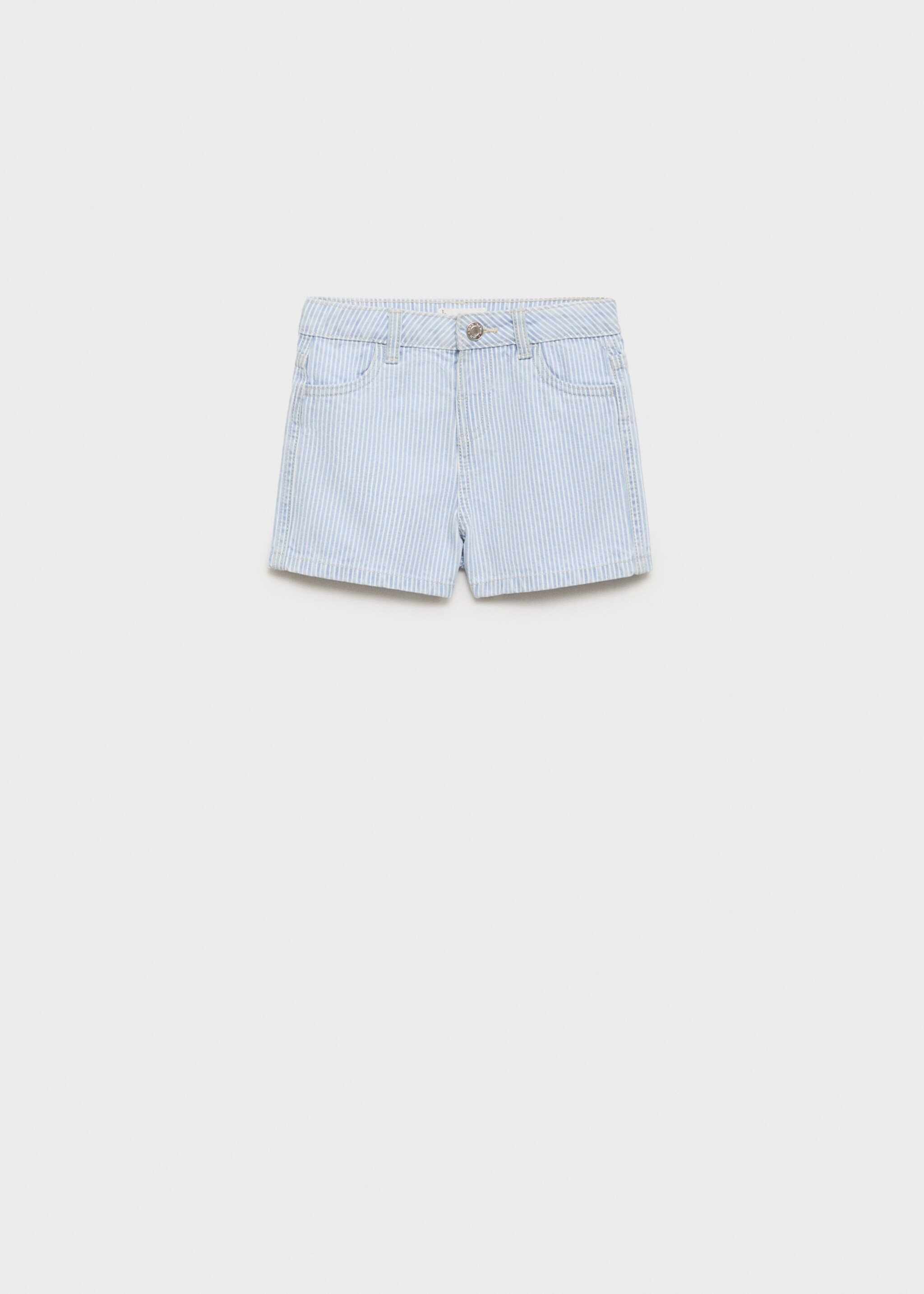 Striped denim shorts - Article without model, Light Blue. Ref: 87095935-00.