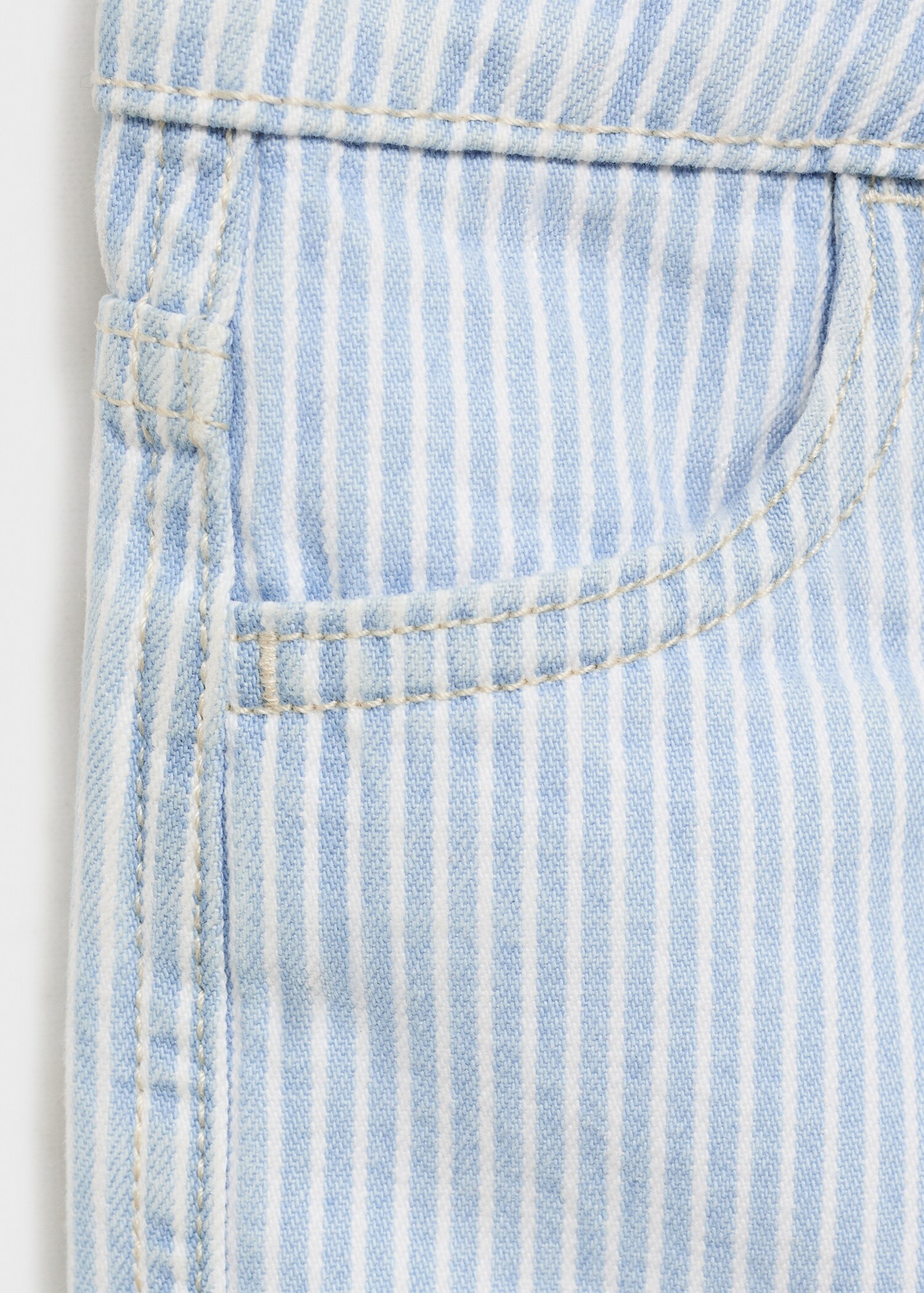 Striped denim shorts - Details of the article 0