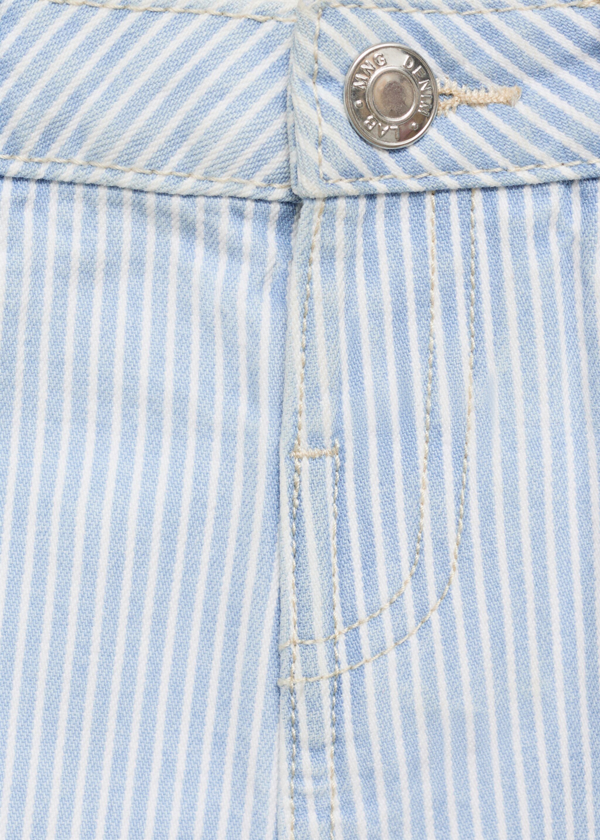 Striped denim shorts - Details of the article 8, Light Blue. Ref: 87095935-00.