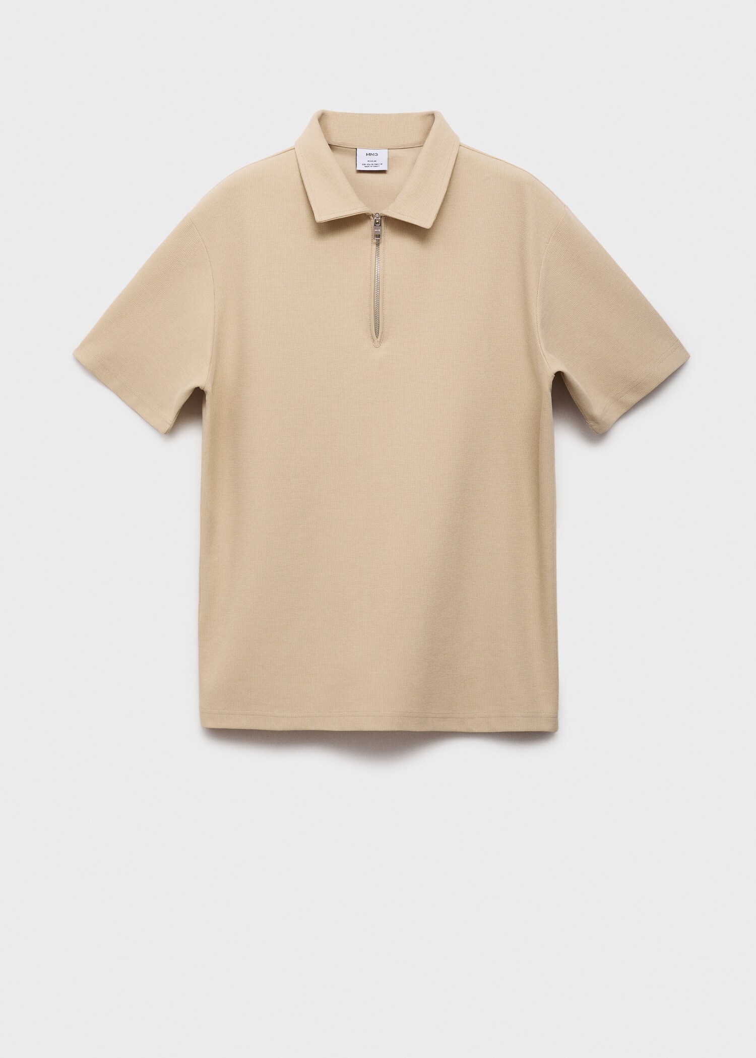Structured polo shirt with zip collar - Article without model