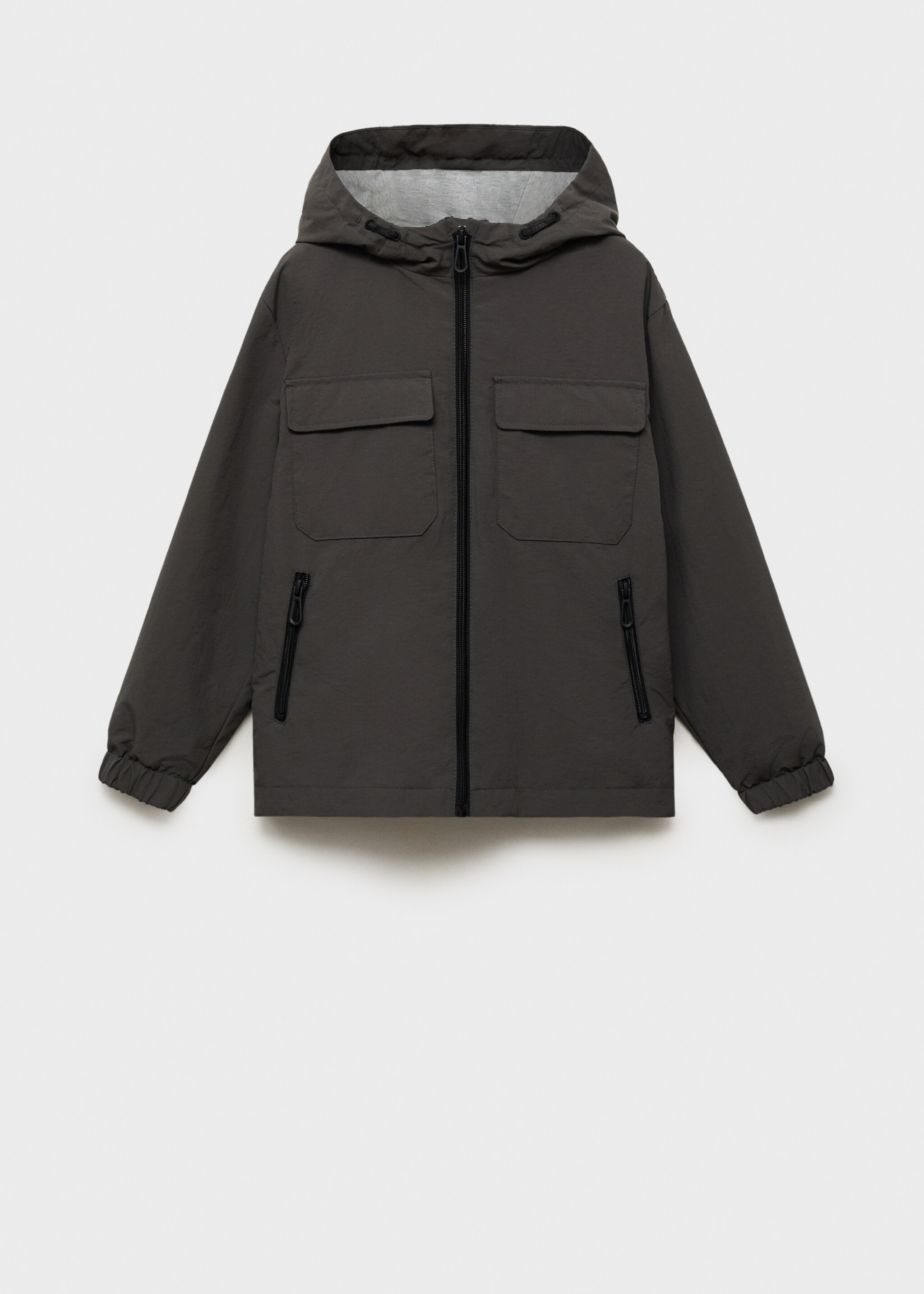 Hooded parka - Article without model, Charcoal. Ref: 87095940-00.