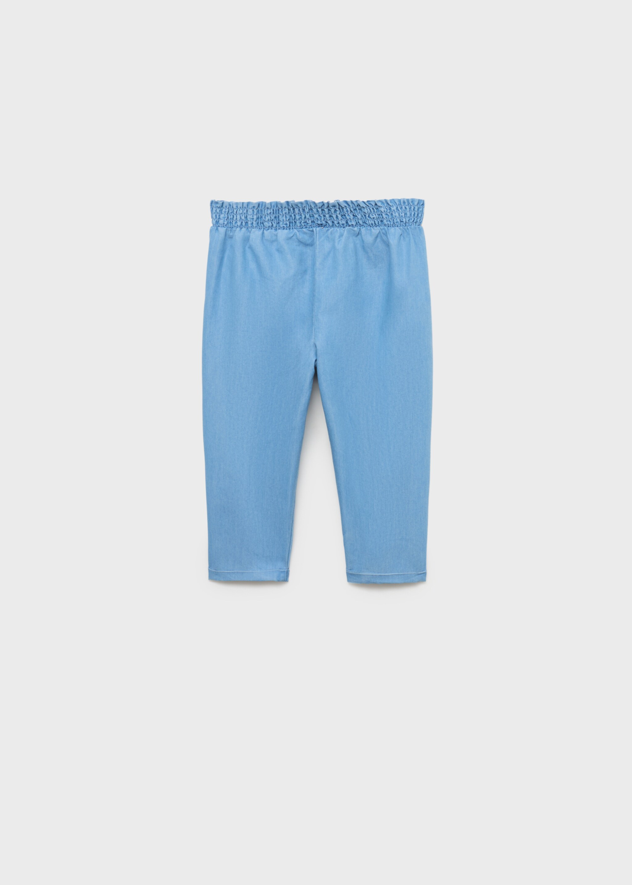 Spodnie z marszczeniem w pasie - Tylna strona artykułu, Średni niebieski. Ref: 87095941-00.