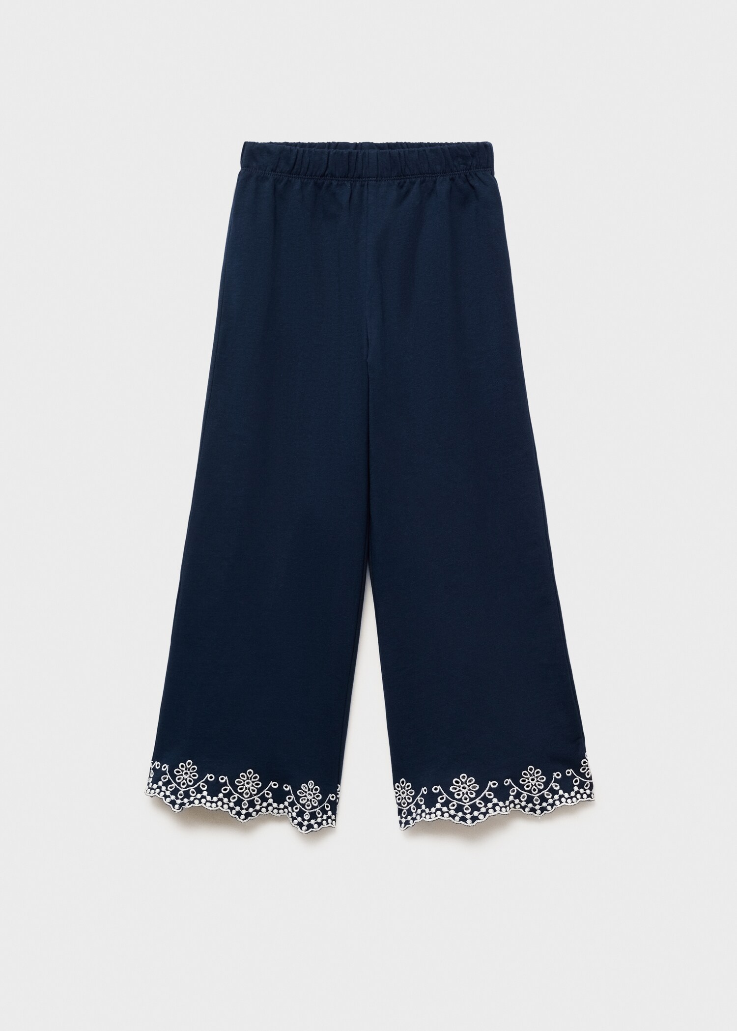 Bavlněné kalhoty s dírkovou výšivkou - Zboží bez modelu