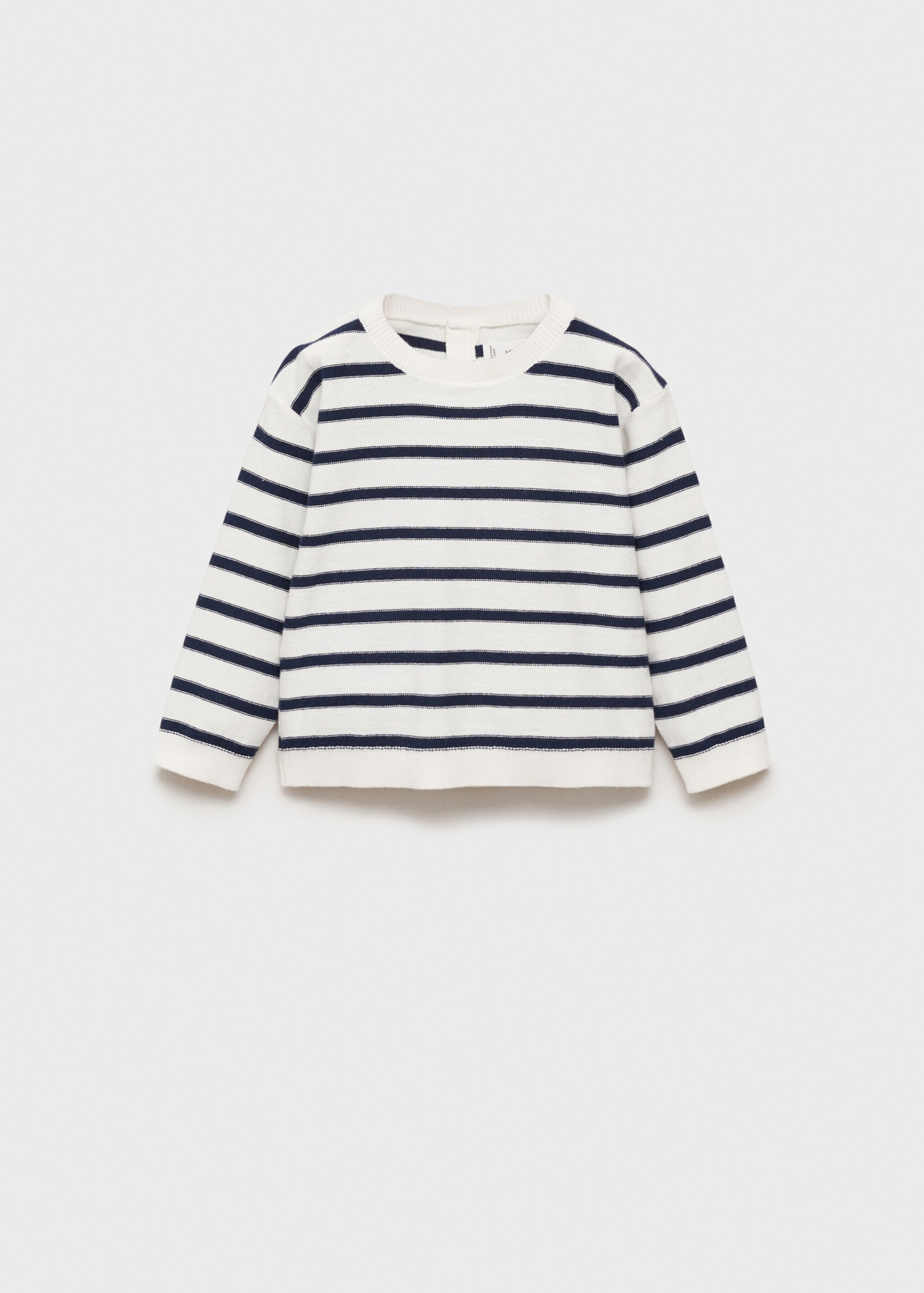 Pull-over coton à rayures - Article sans modèle, Blanc cassé. Ref: 87095949-00.