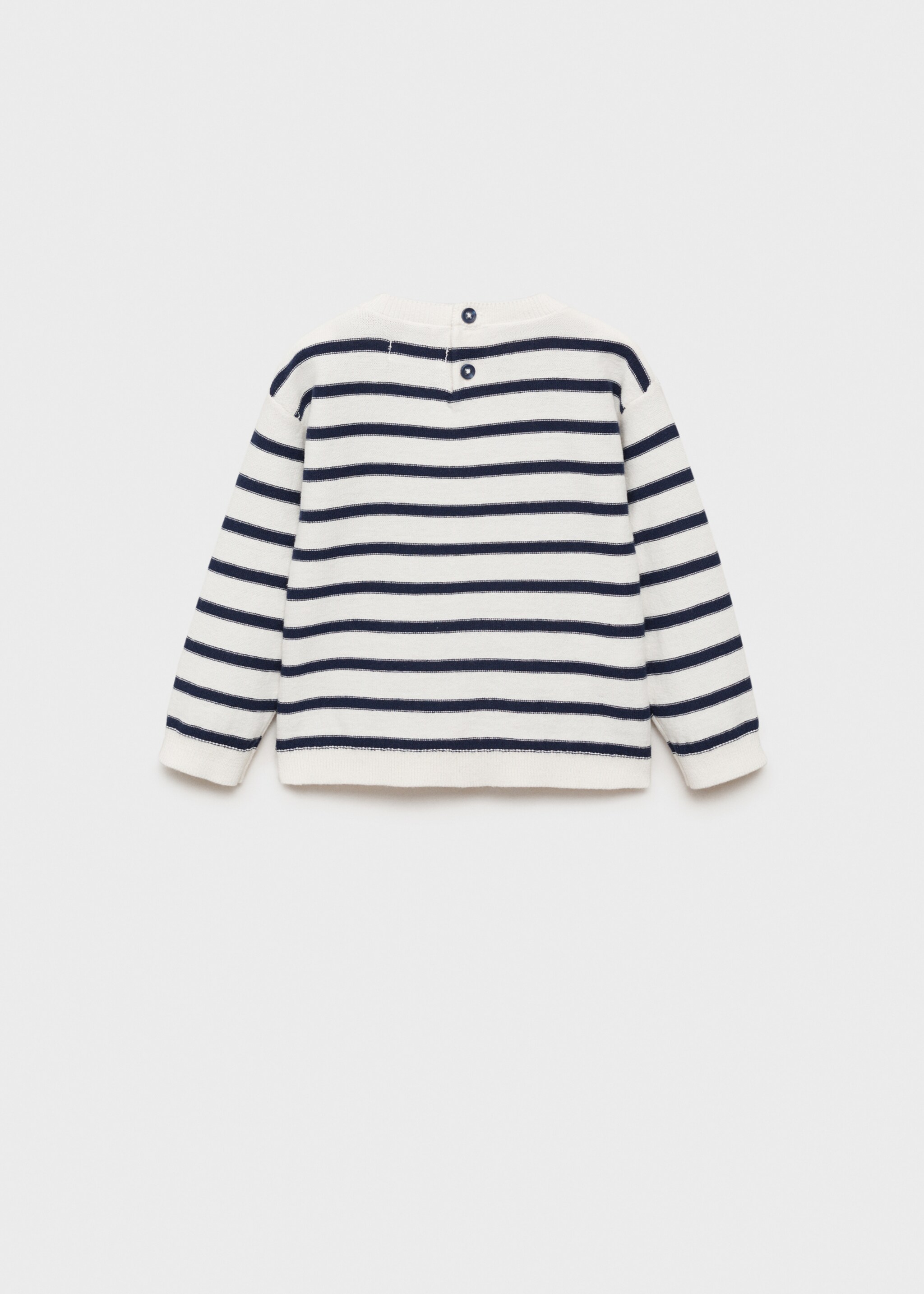Pull-over coton à rayures - Verso de l’article, Blanc cassé. Ref: 87095949-00.