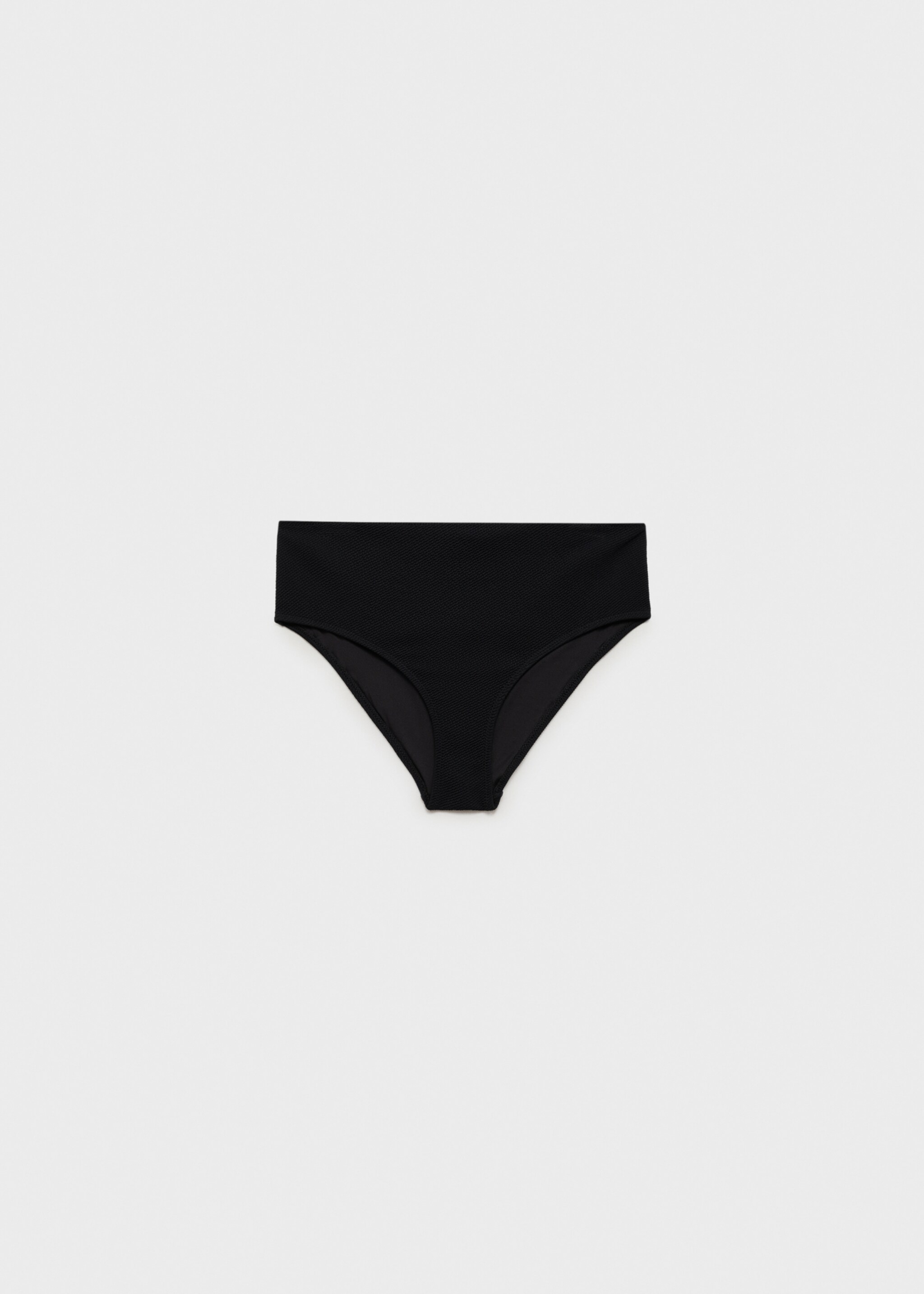 Ribbed high-waisted bikini bottom - Article without model, Black. Ref: 87095959-00.