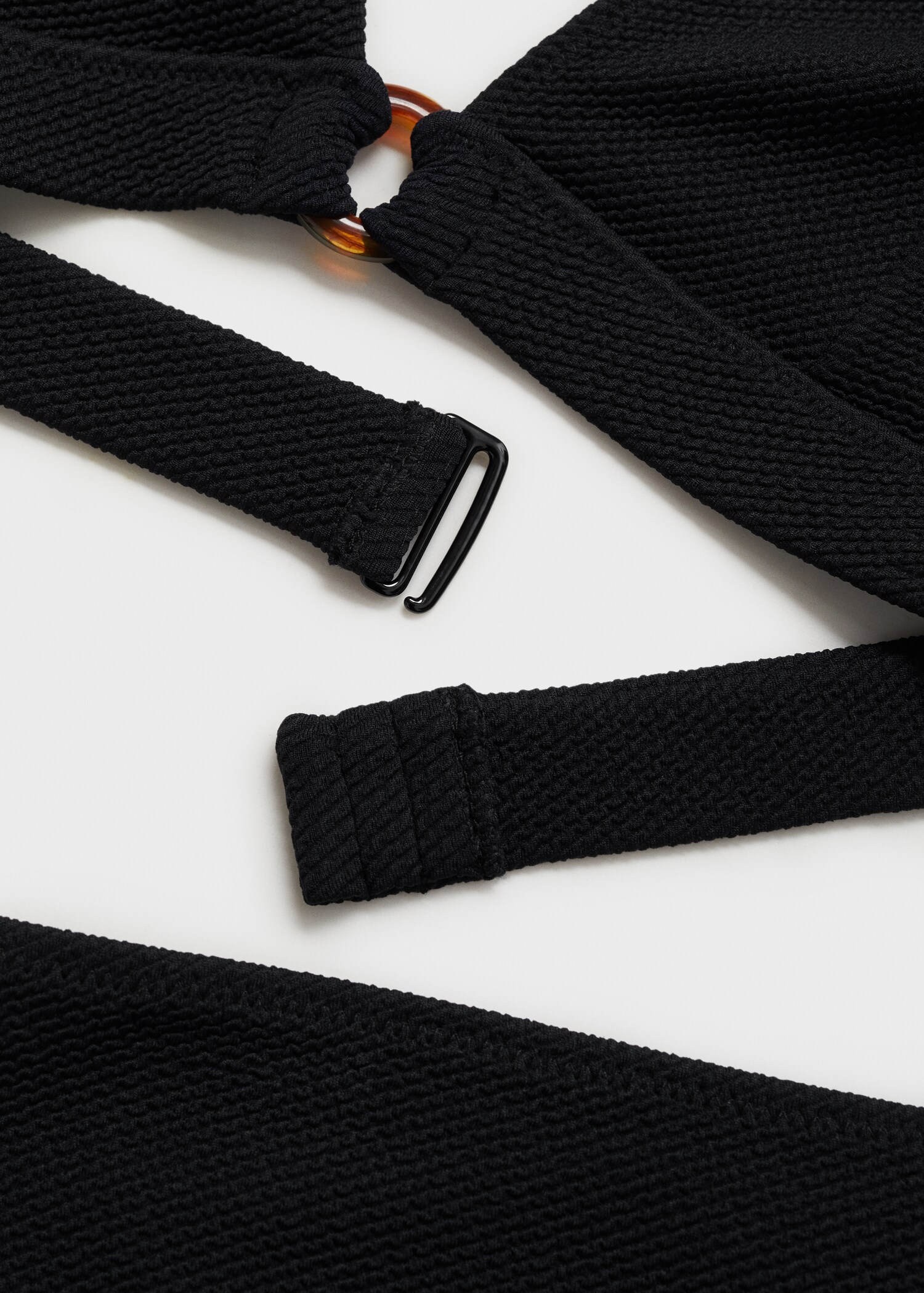 Ribbed high-waisted bikini bottom - Details of the article 0