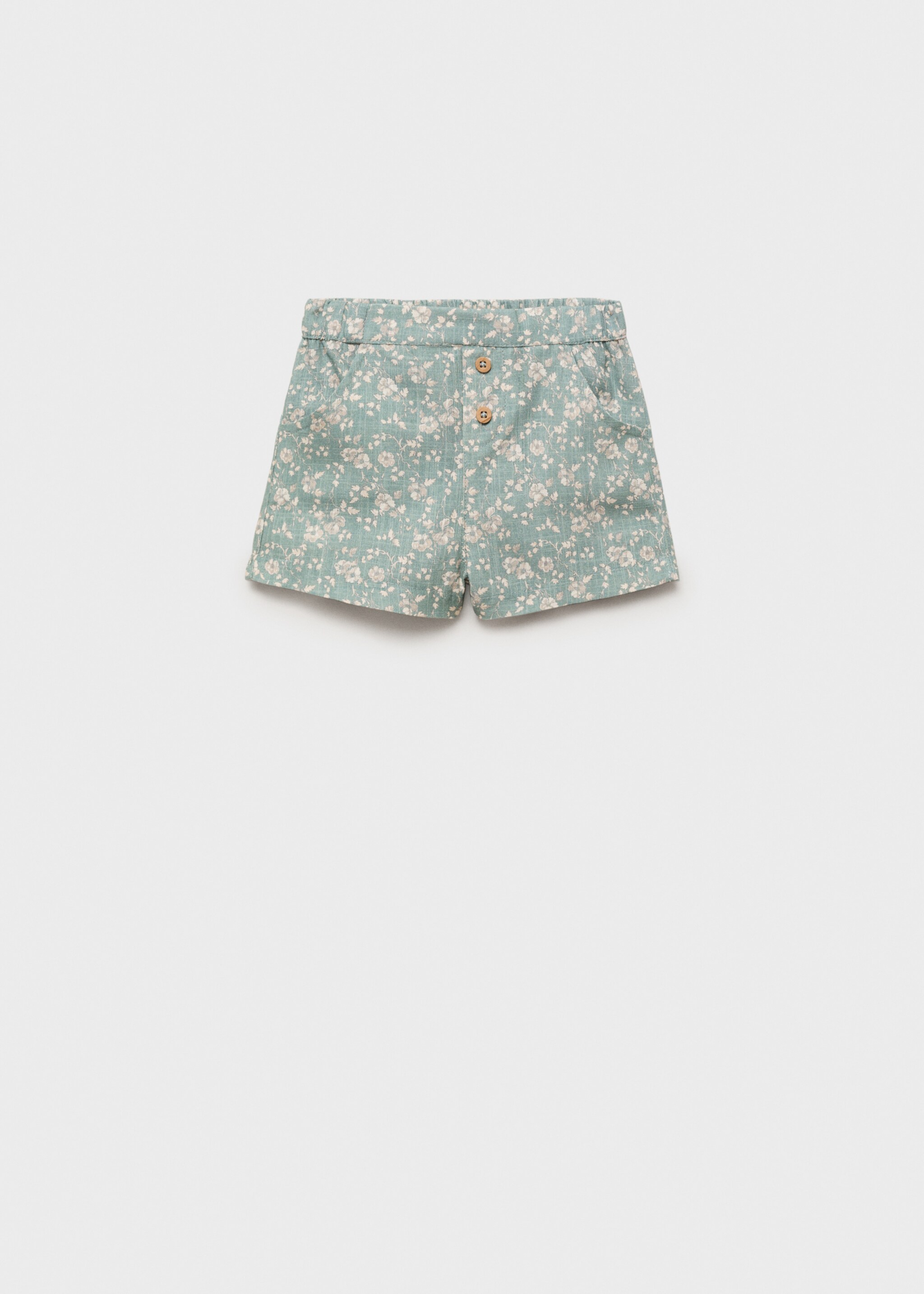 Floral cotton shorts - Article without model, Green. Ref: 87095969-00.