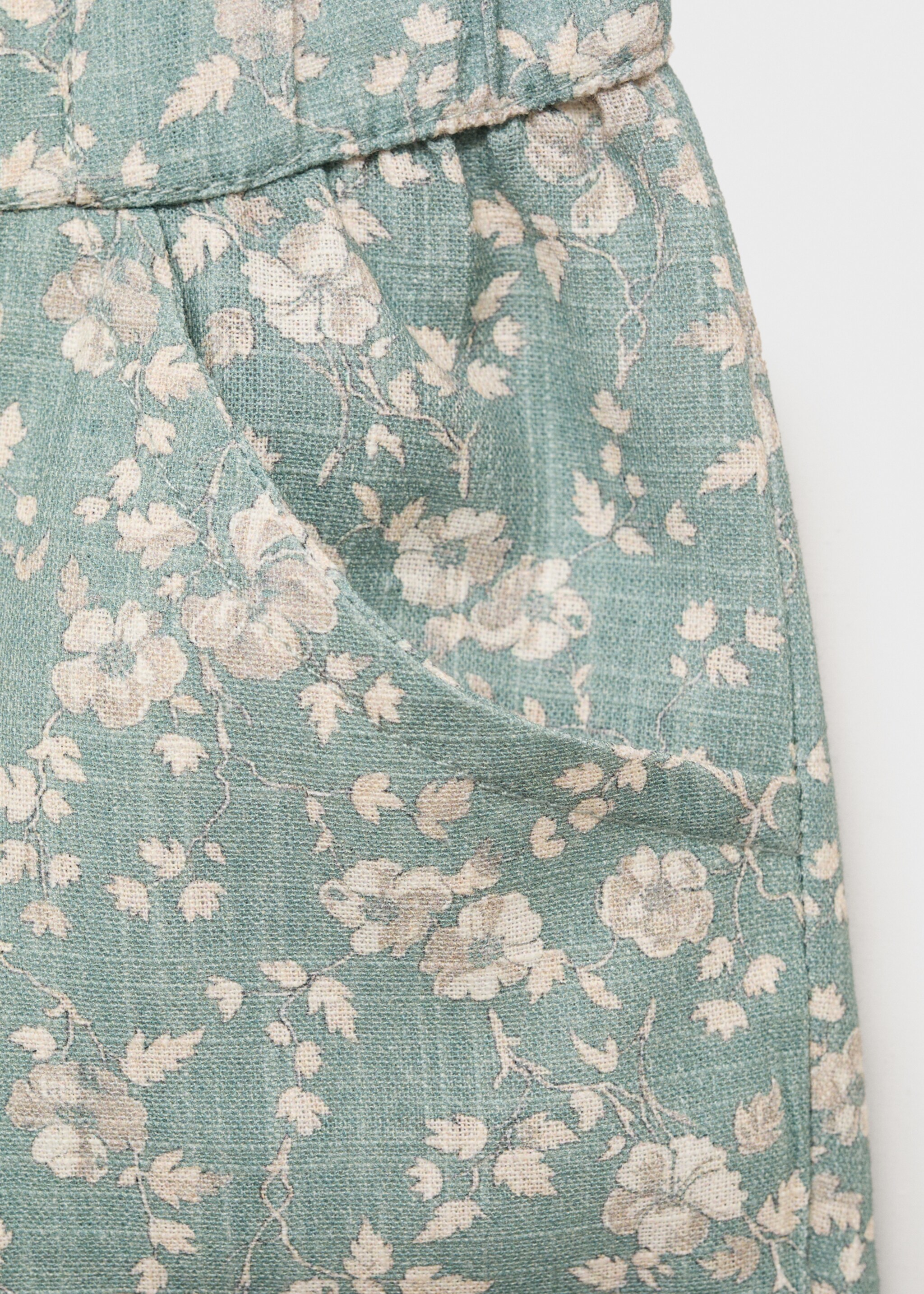 Floral cotton shorts - Details of the article 0, Green. Ref: 87095969-00.