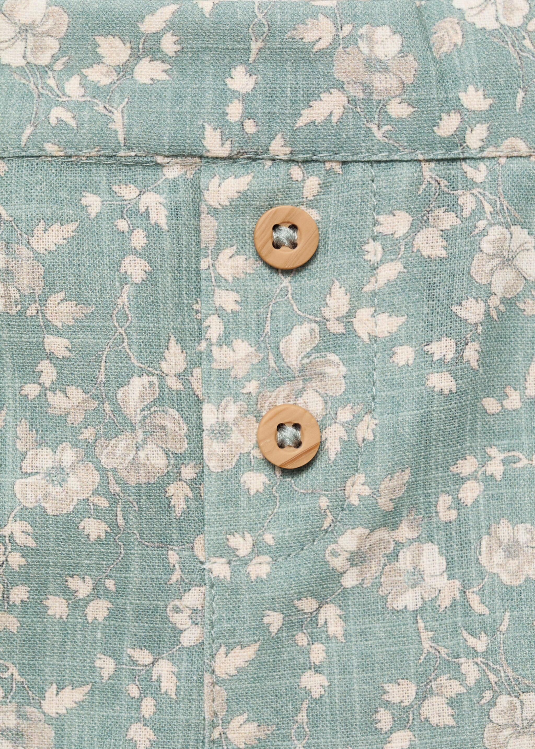 Floral cotton shorts - Details of the article 8, Green. Ref: 87095969-00.
