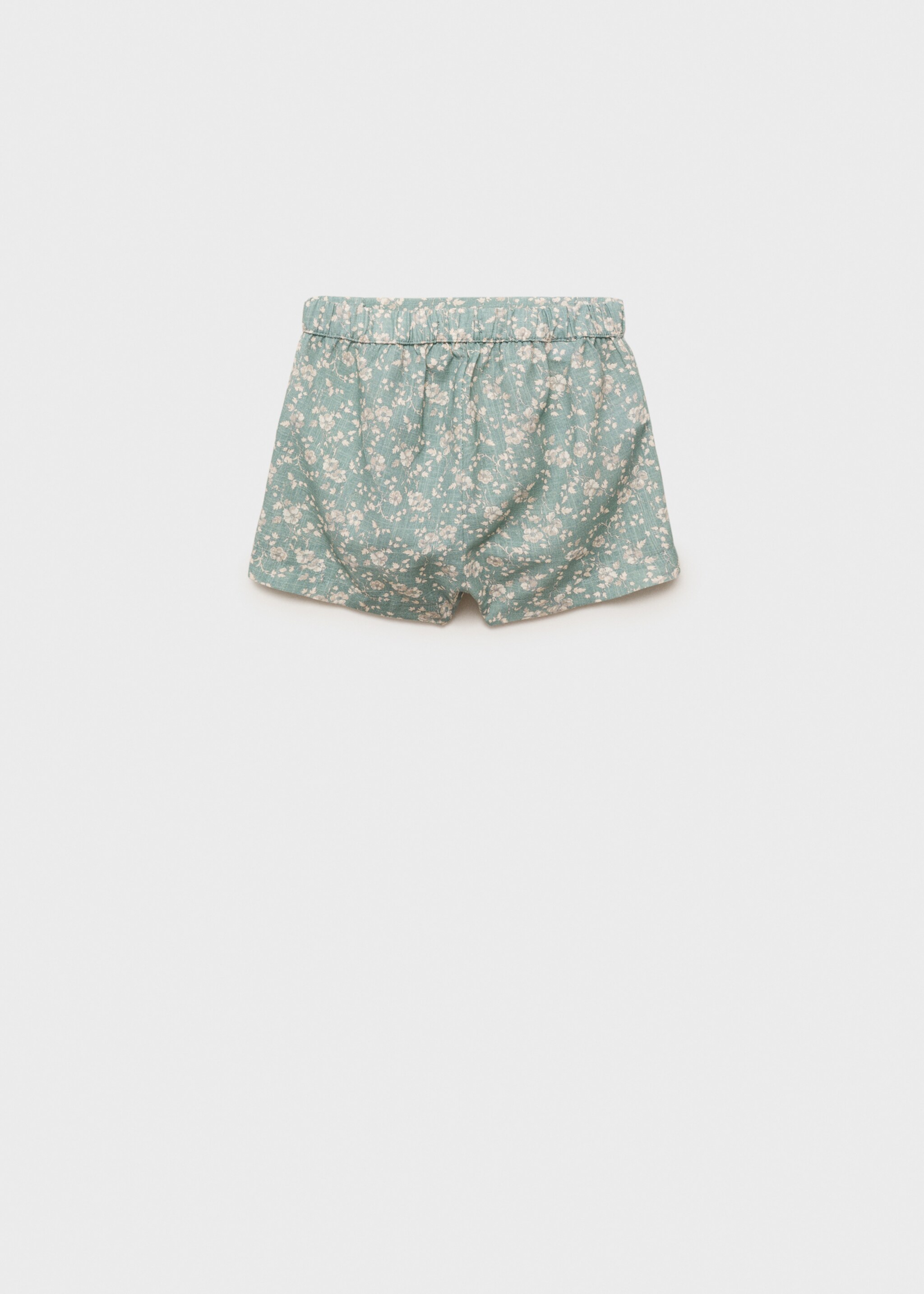 Floral cotton shorts - Reverse of the article, Green. Ref: 87095969-00.