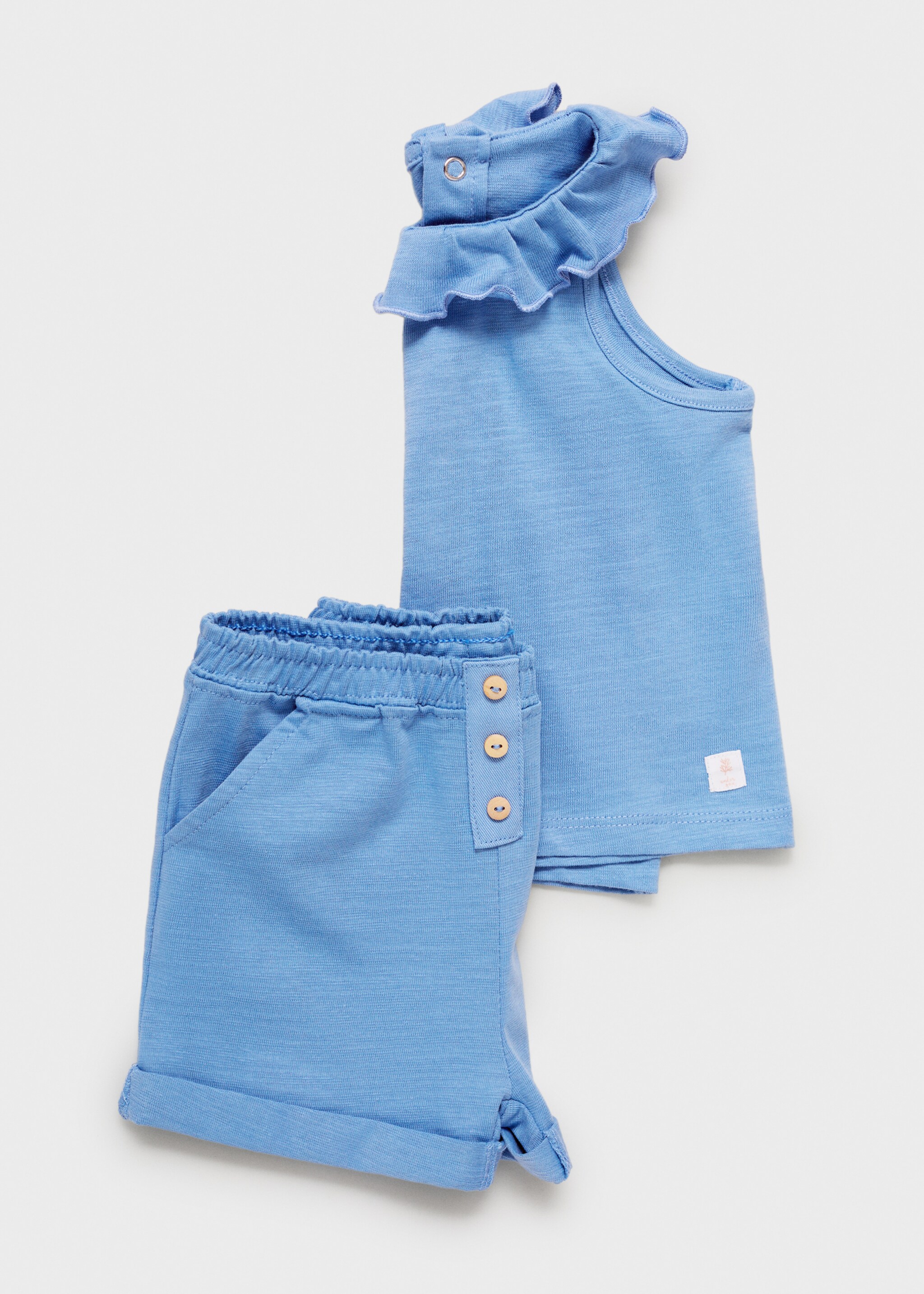 Cotton shorts - Details of the article 0, Blue. Ref: 87095972-00.