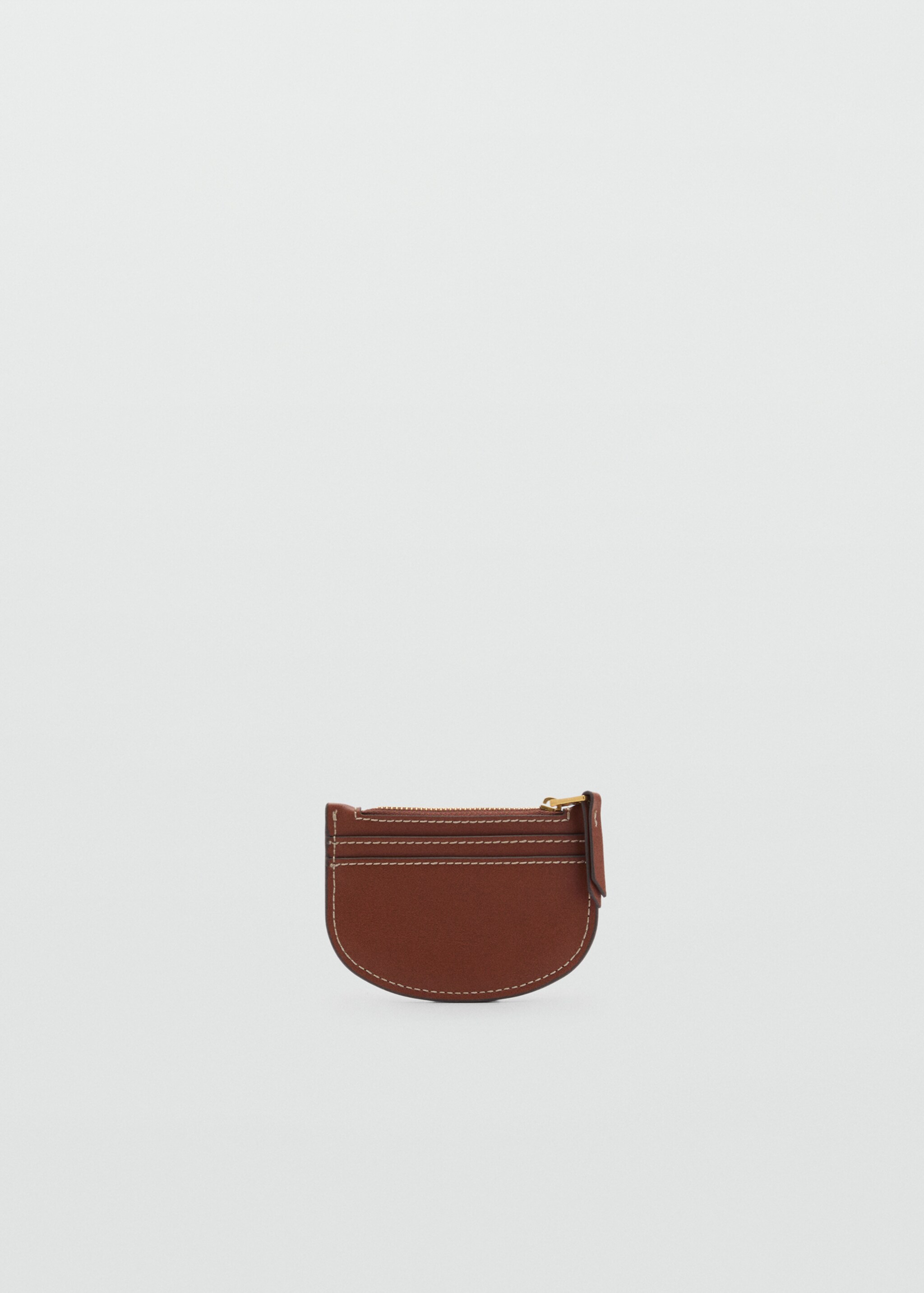 Mini oval canvas card holder - Details of the article 1, Leather. Ref: 87095976-00.