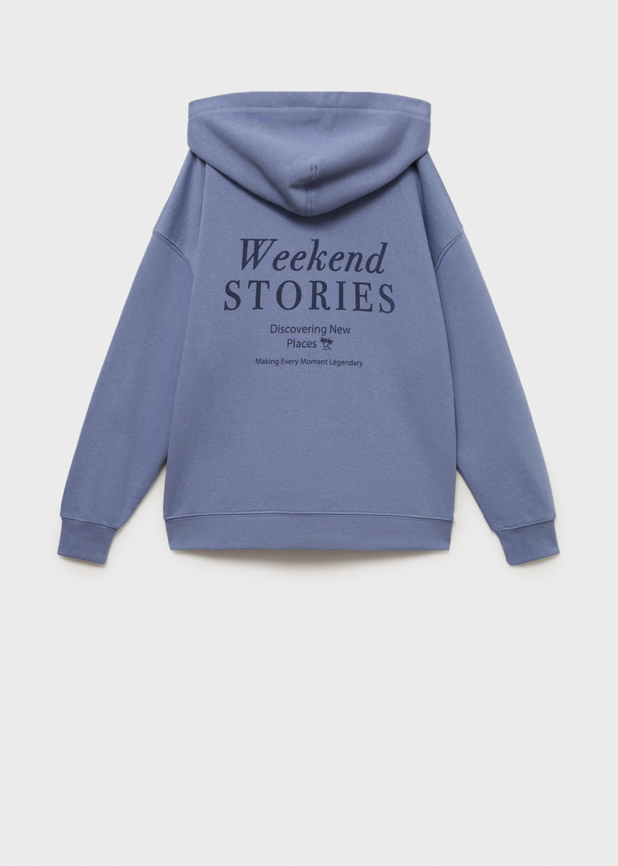 Sweatshirt with open hood - Reverse of the article, Blue. Ref: 87095977-00.