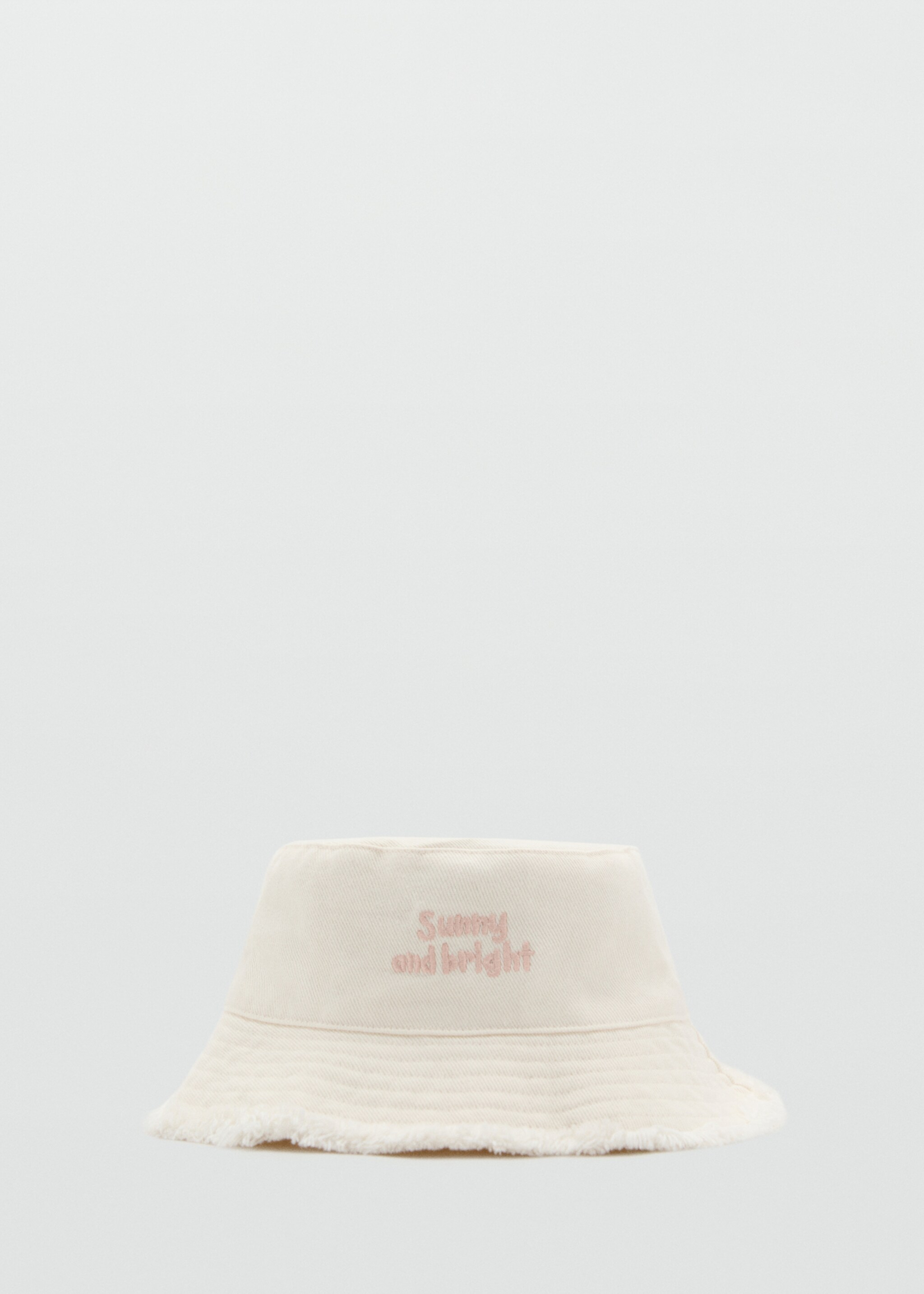 Bucket hat with embroidered message - Article without model, Ecru. Ref: 87095978-00.