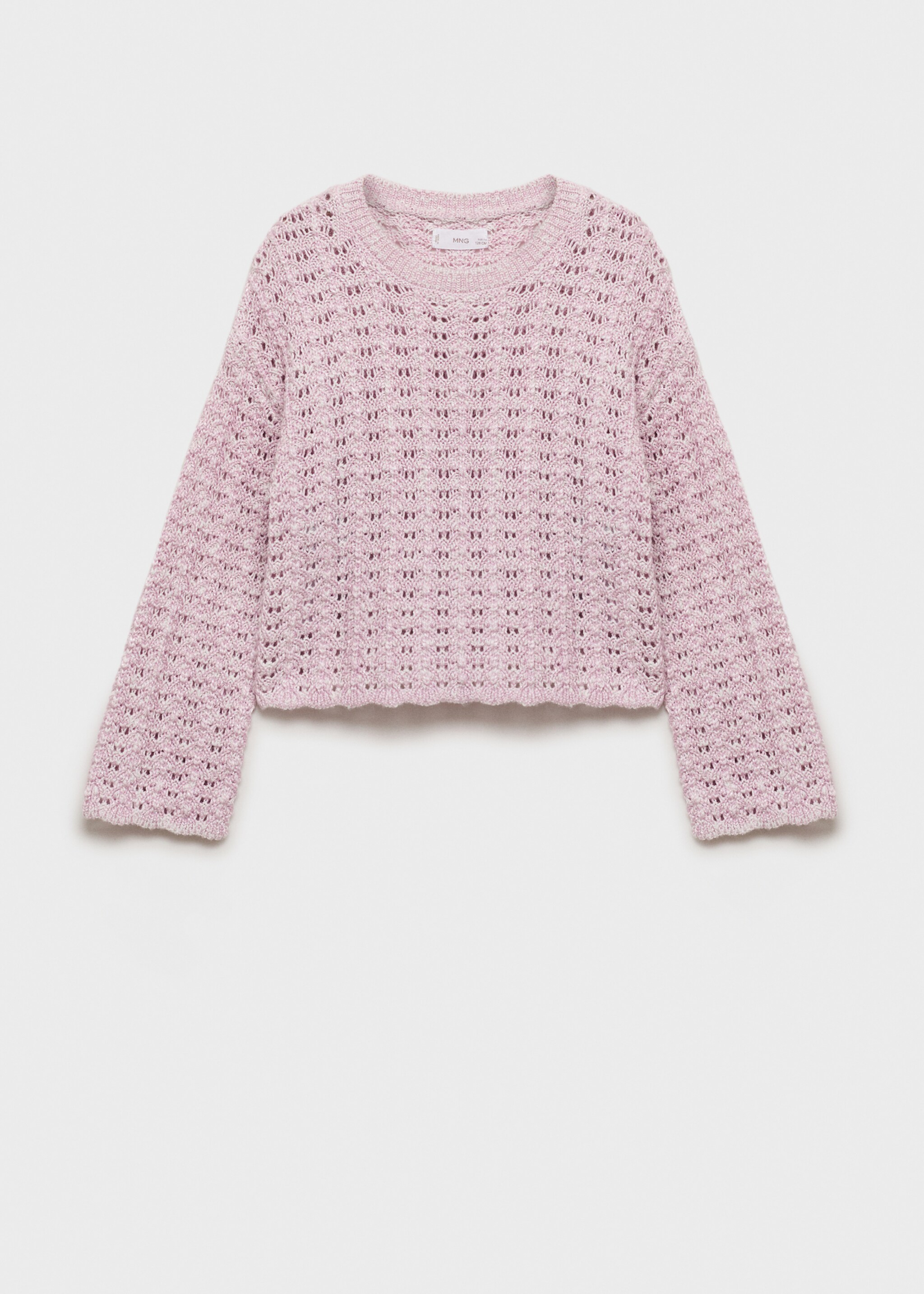 Openwork knit sweater - Article without model, Light/Pastel Purple. Ref: 87095979-00.