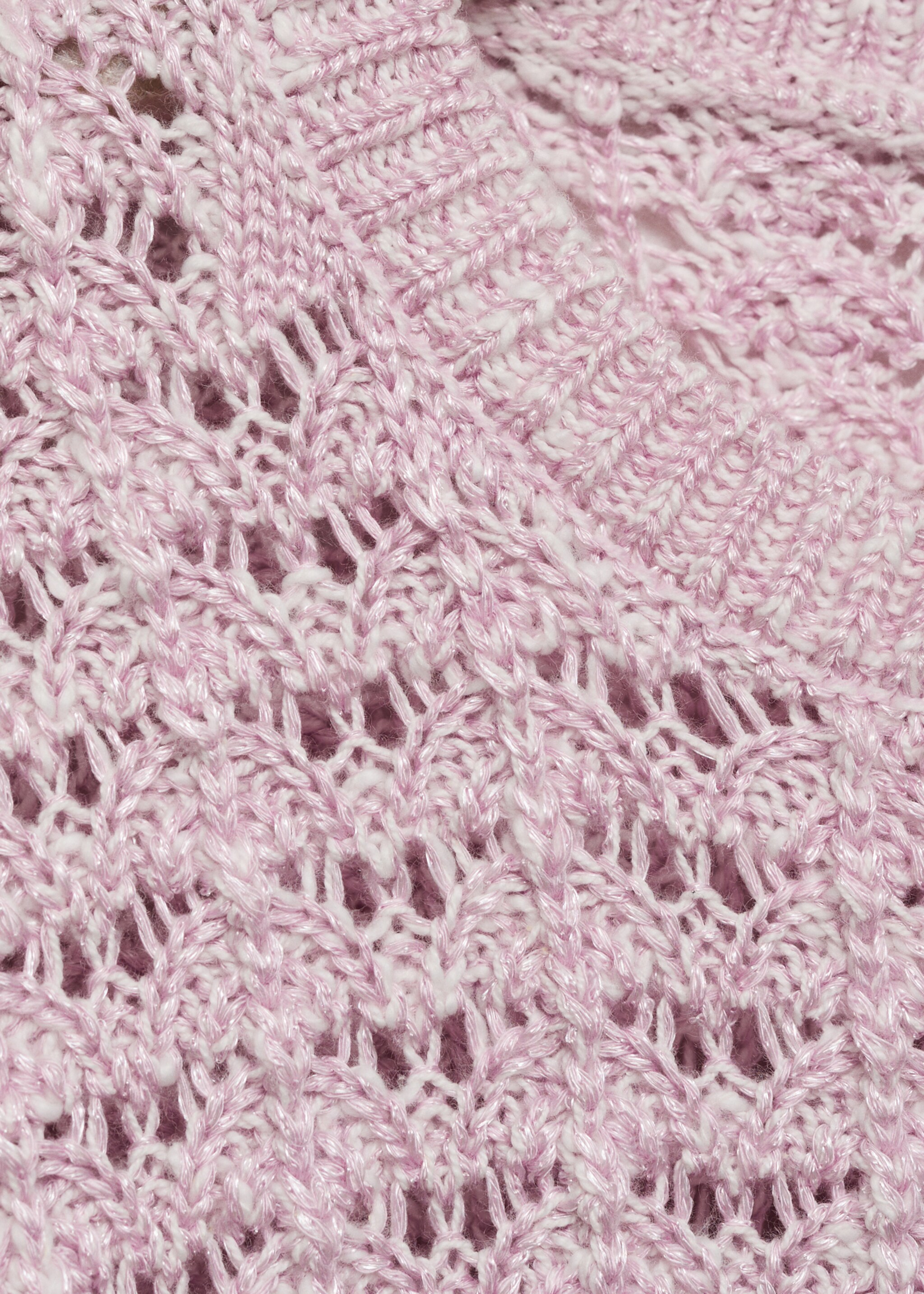 Openwork knit sweater - Details of the article 8, Light/Pastel Purple. Ref: 87095979-00.
