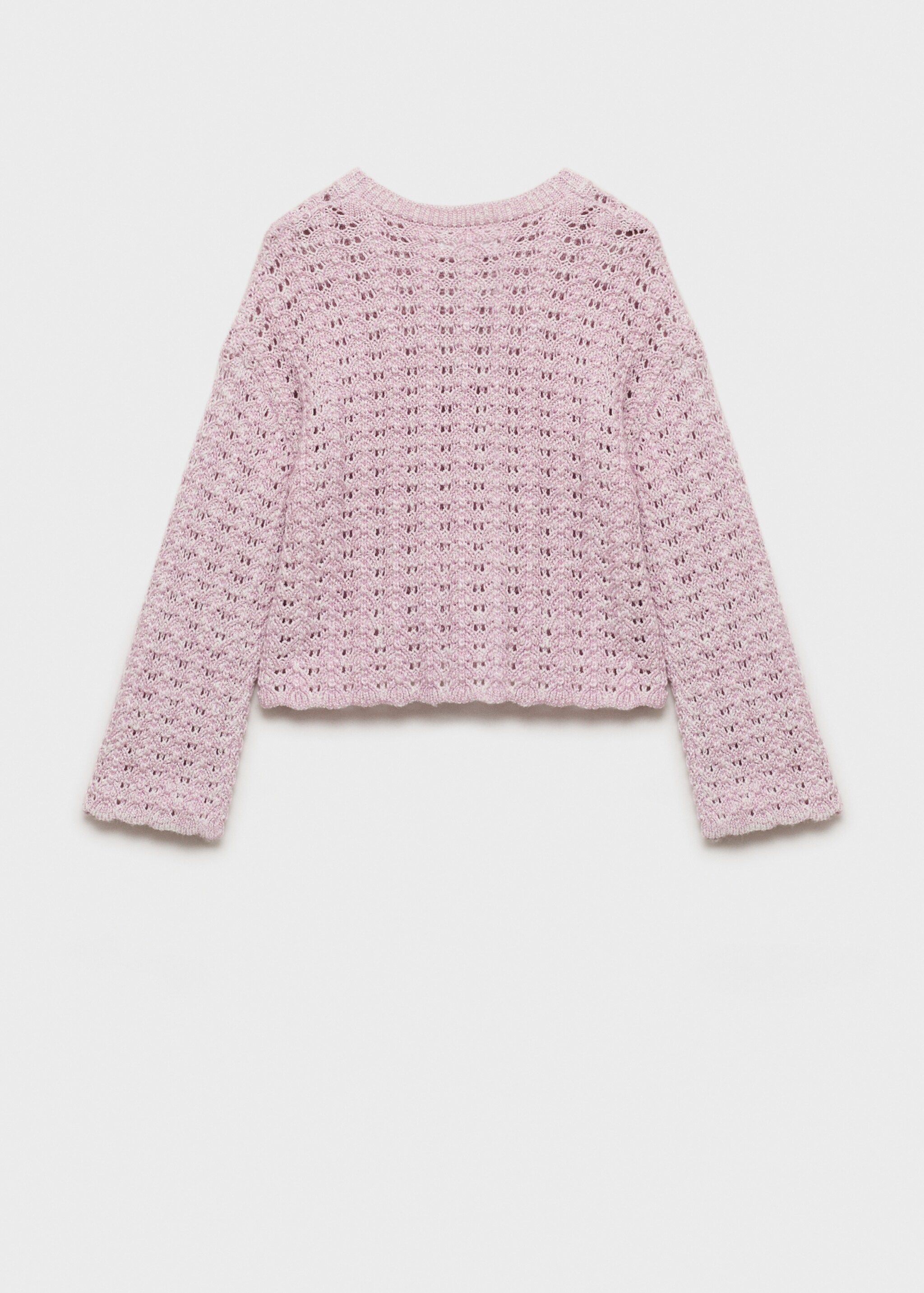 Openwork knit sweater - Reverse of the article, Light/Pastel Purple. Ref: 87095979-00.