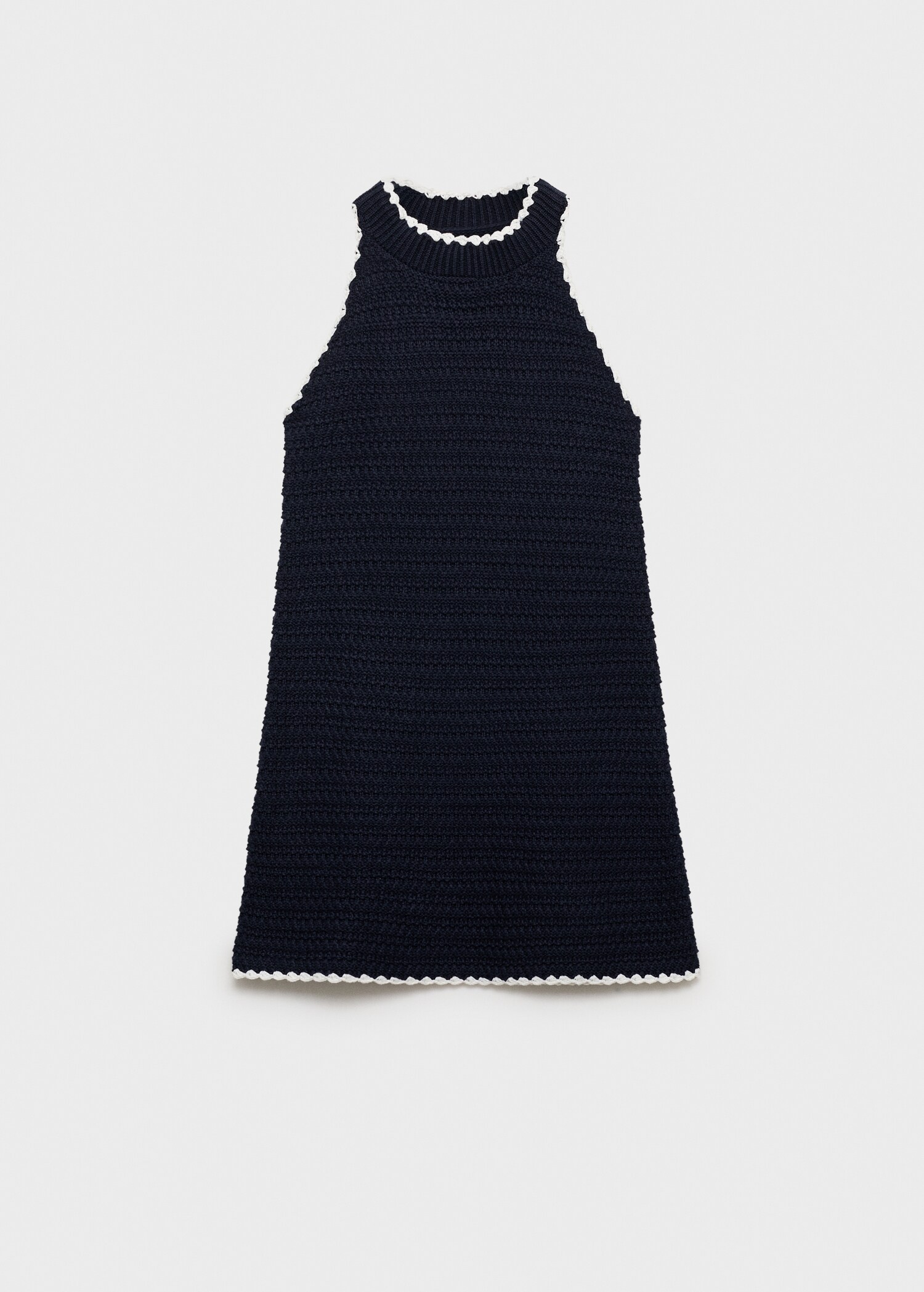 Contrast ribbed knit dress - Article without model