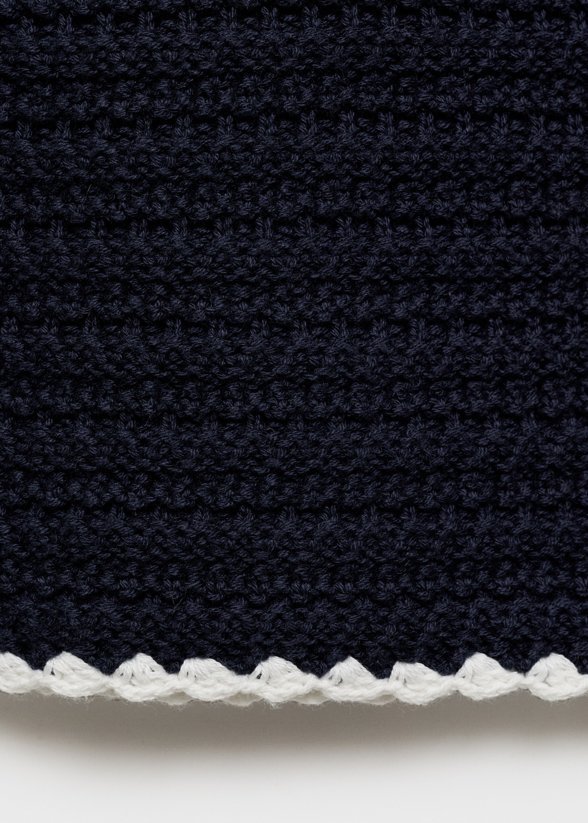 Contrast ribbed knit dress - Details of the article 0, Dark Navy. Ref: 87095980-00.