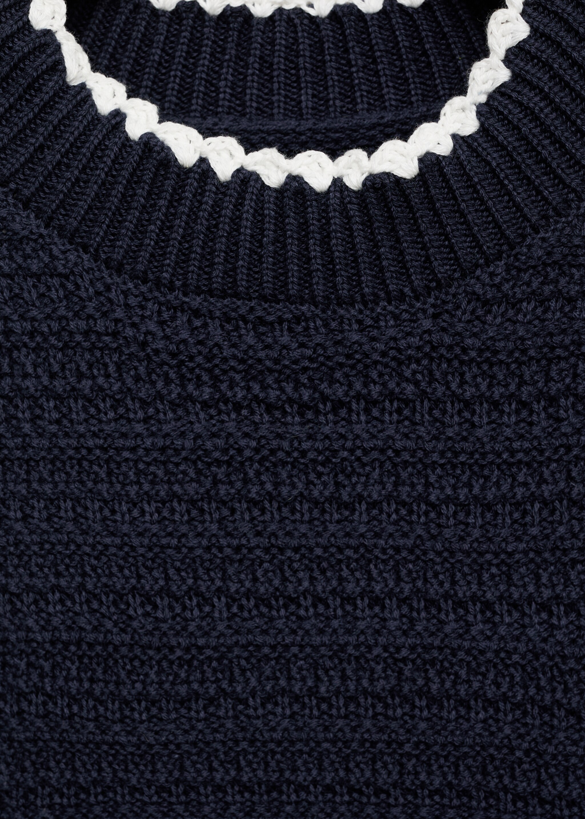 Contrast ribbed knit dress - Details of the article 8, Dark Navy. Ref: 87095980-00.