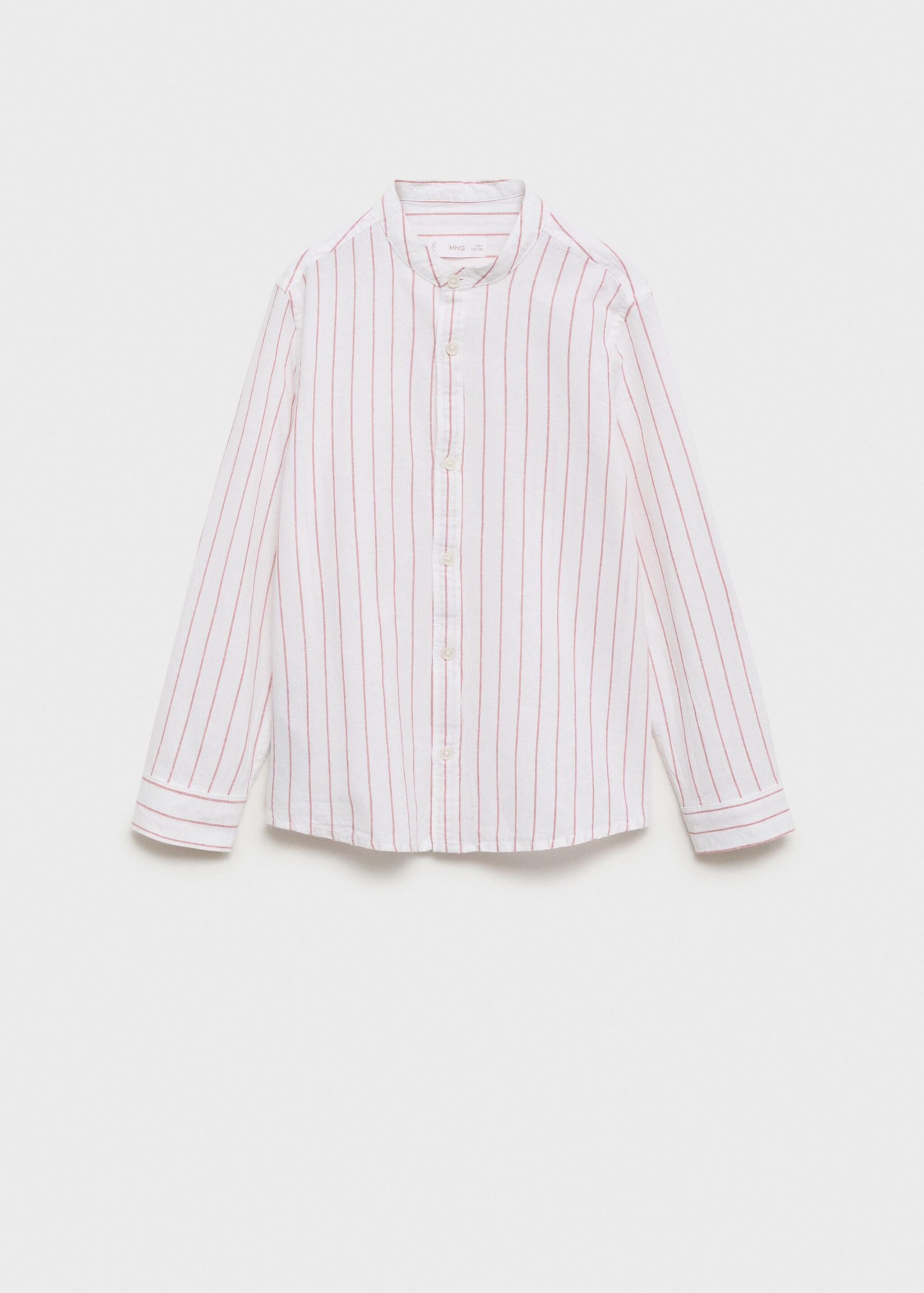 Streifenhemd mit Mao-Kragen - Artikel ohne Model, Dunkelorange. Ref: 87095981-00.