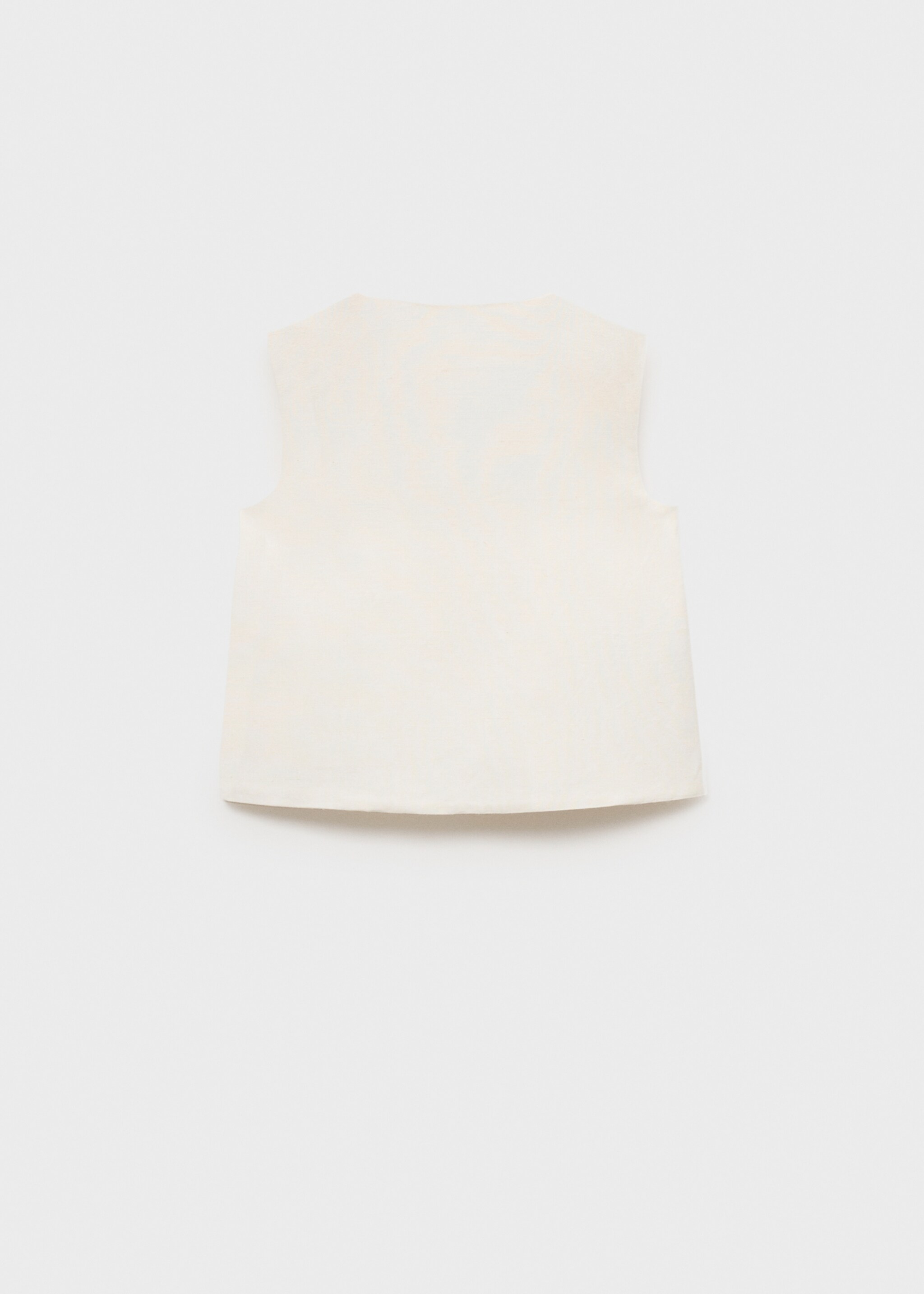 Linen waistcoat with buttons - Reverse of the article, White. Ref: 87095983-00.