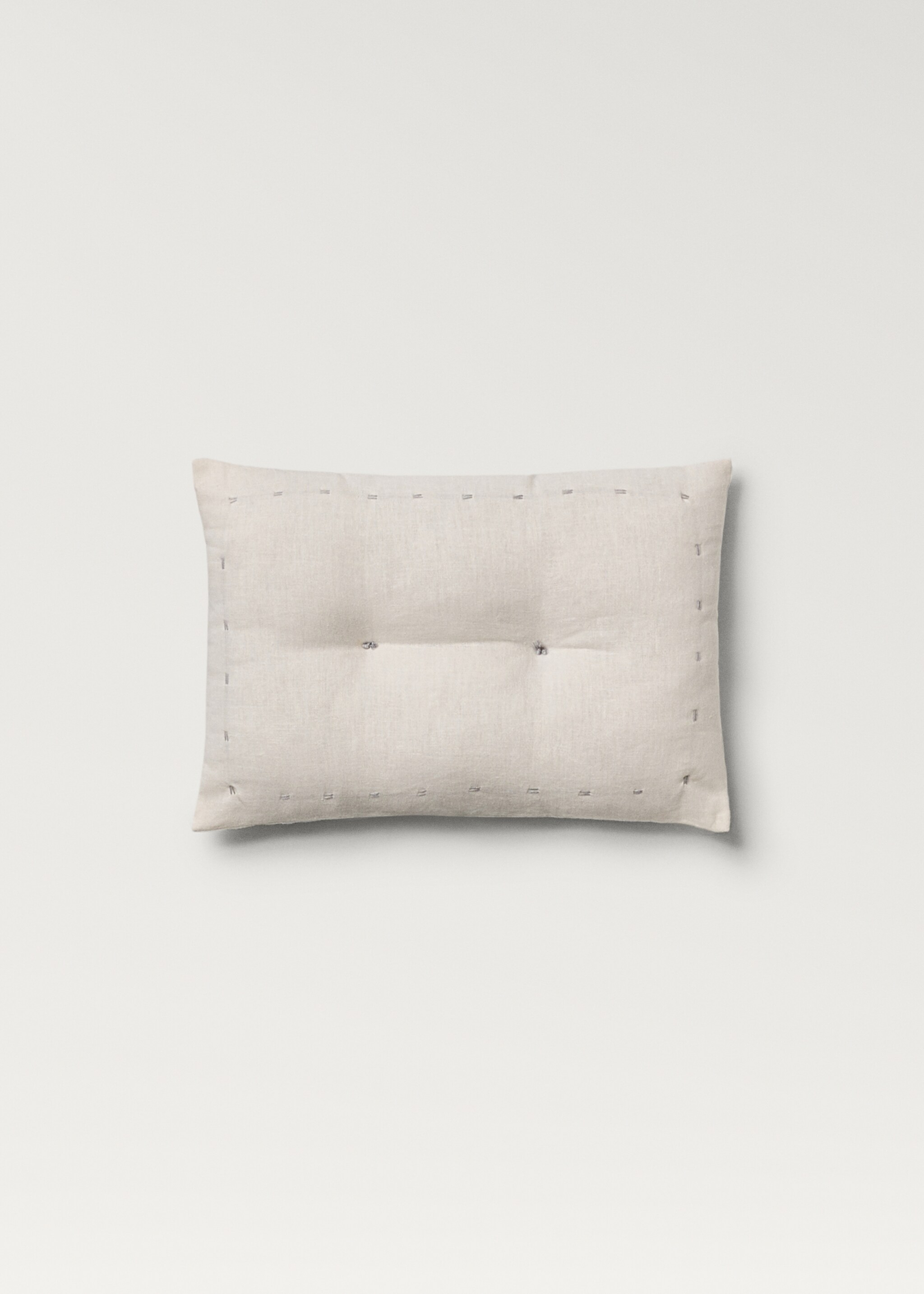 Linen cotton children’s cushion with stitching detail 30x20 cm - Article without model, Off White. Ref: 87095985-00.