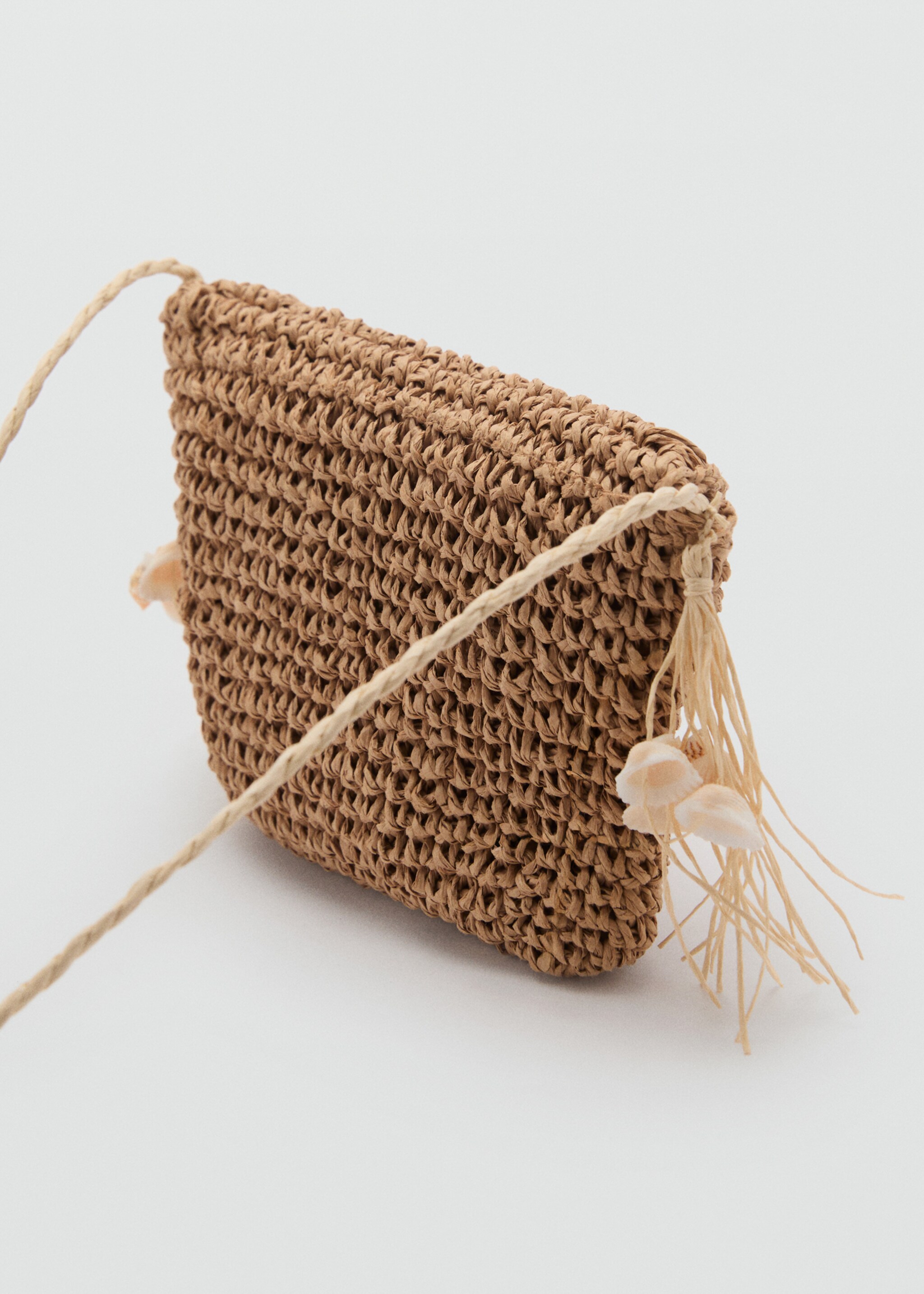 Mini straw bag - Details of the article 1, Medium Brown. Ref: 87096341-00.