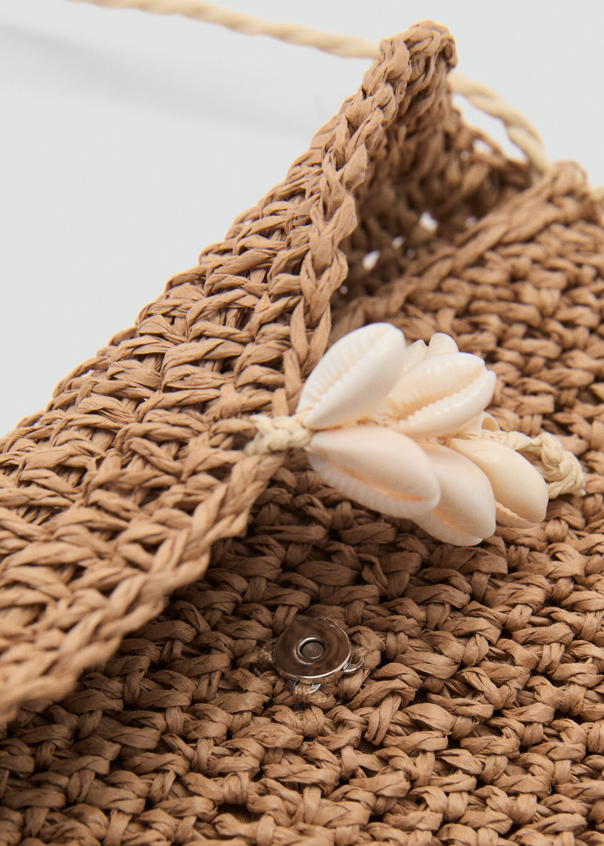 Mini straw bag - Details of the article 3, Medium Brown. Ref: 87096341-00.