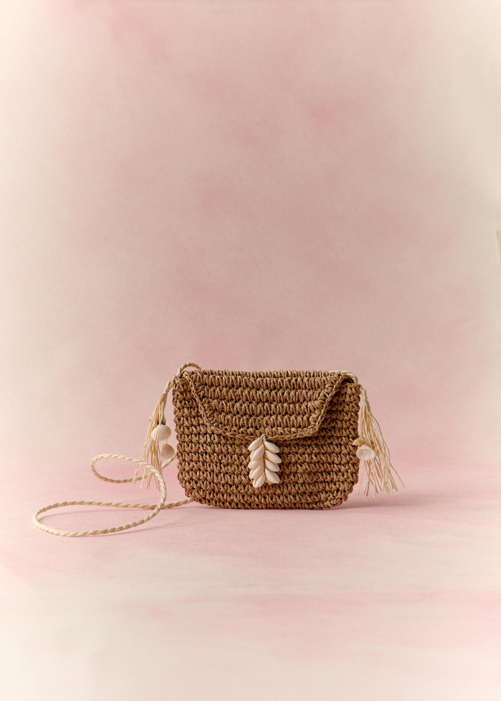 Mini straw bag - Details of the article 5, Medium Brown. Ref: 87096341-00.