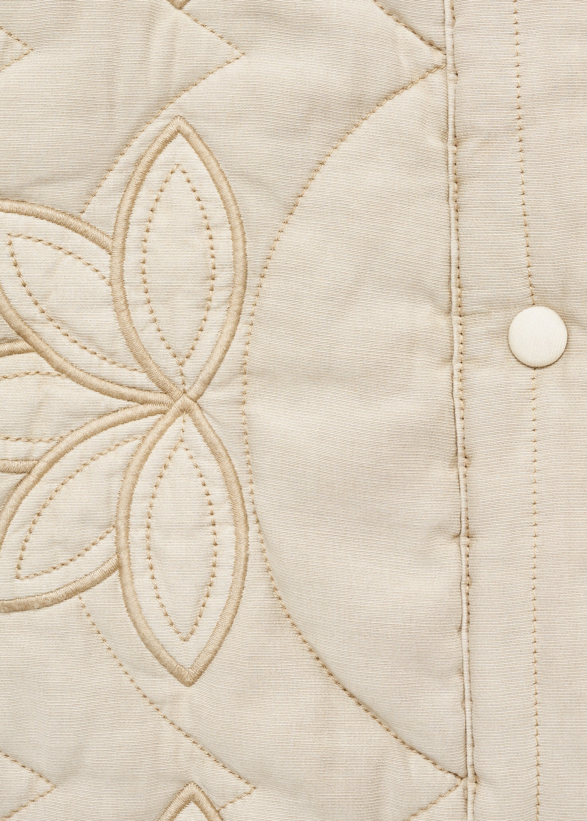 Steppjacke mit Blumenstickerei - Detail des Artikels 0, Grau. Ref: 87096342-00.