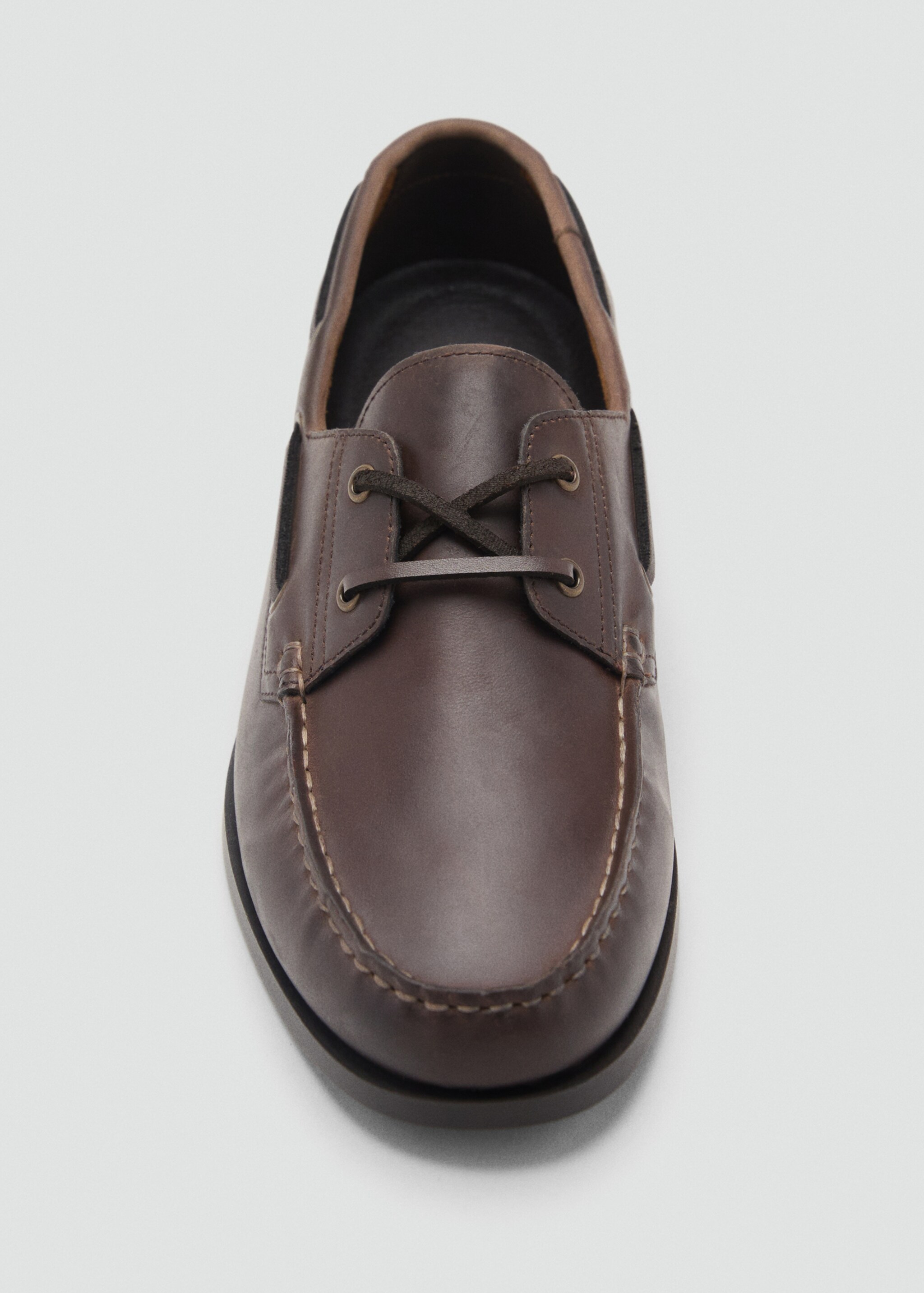 Leather nautical shoes - Details of the article 3, Brown. Ref: 87096343-00.