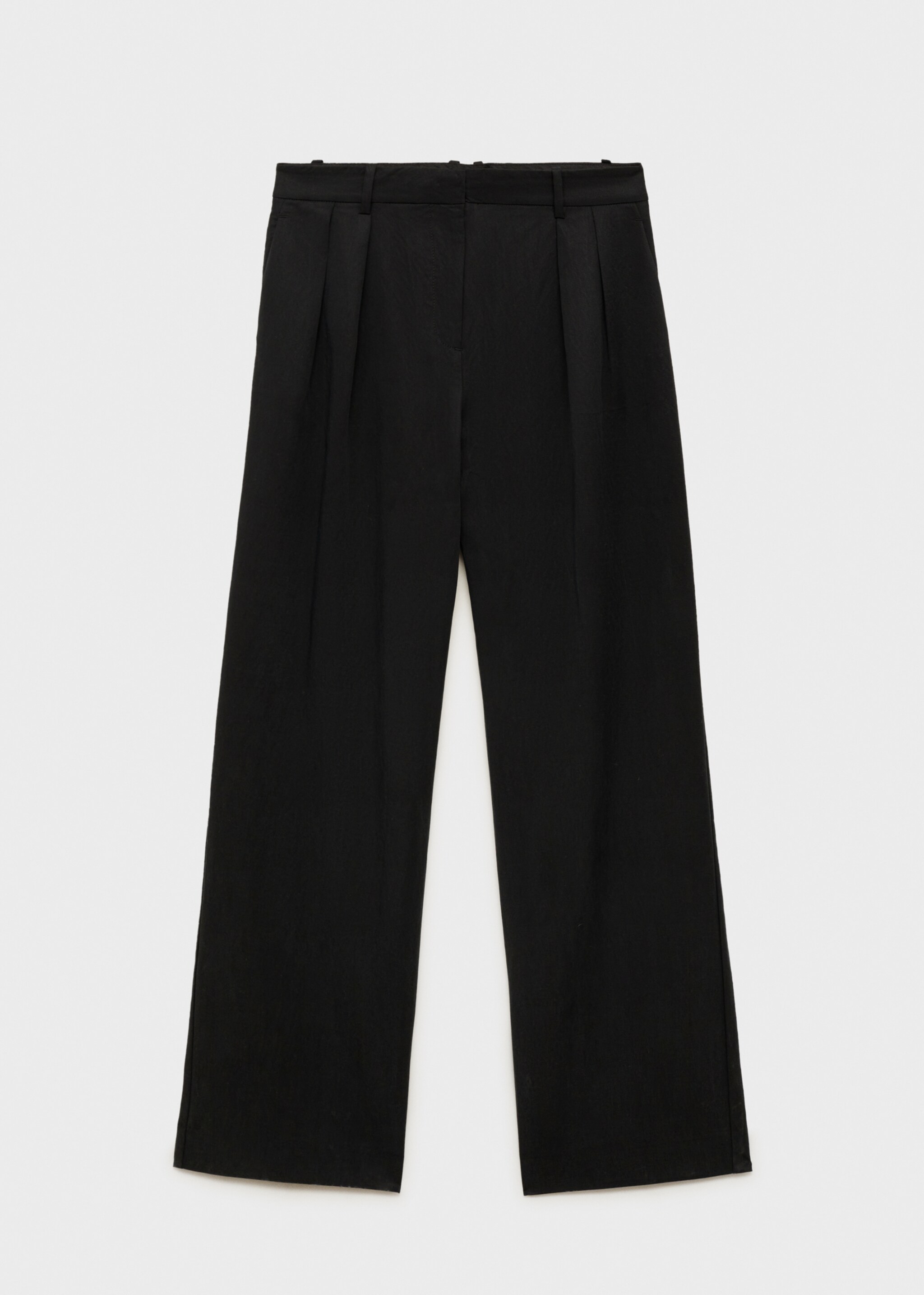 Straight lyocell suit trousers - Article without model, Black. Ref: 87096345-00.