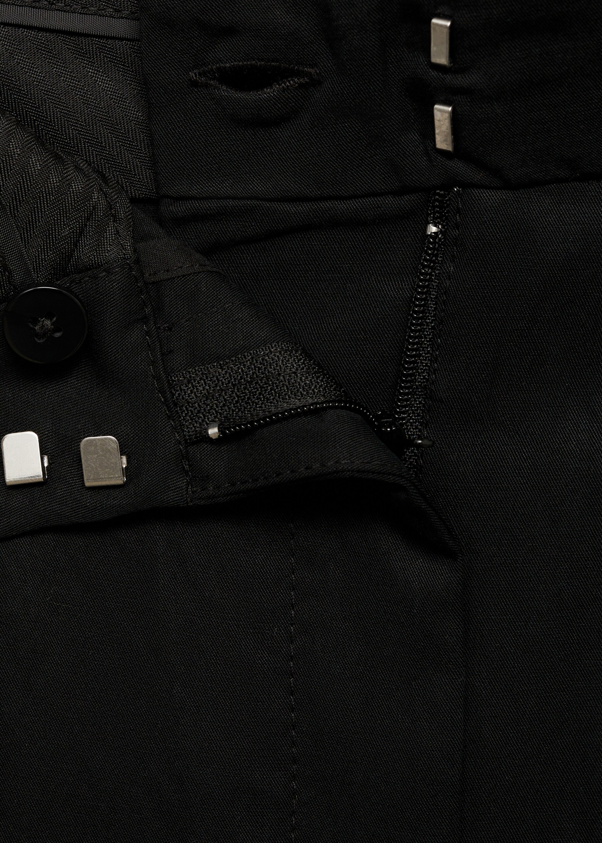 Straight lyocell suit trousers - Details of the article 0, Black. Ref: 87096345-00.