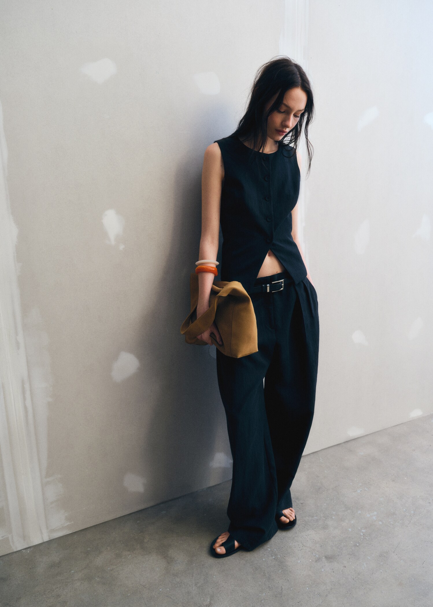 Straight lyocell suit trousers - Details of the article 7