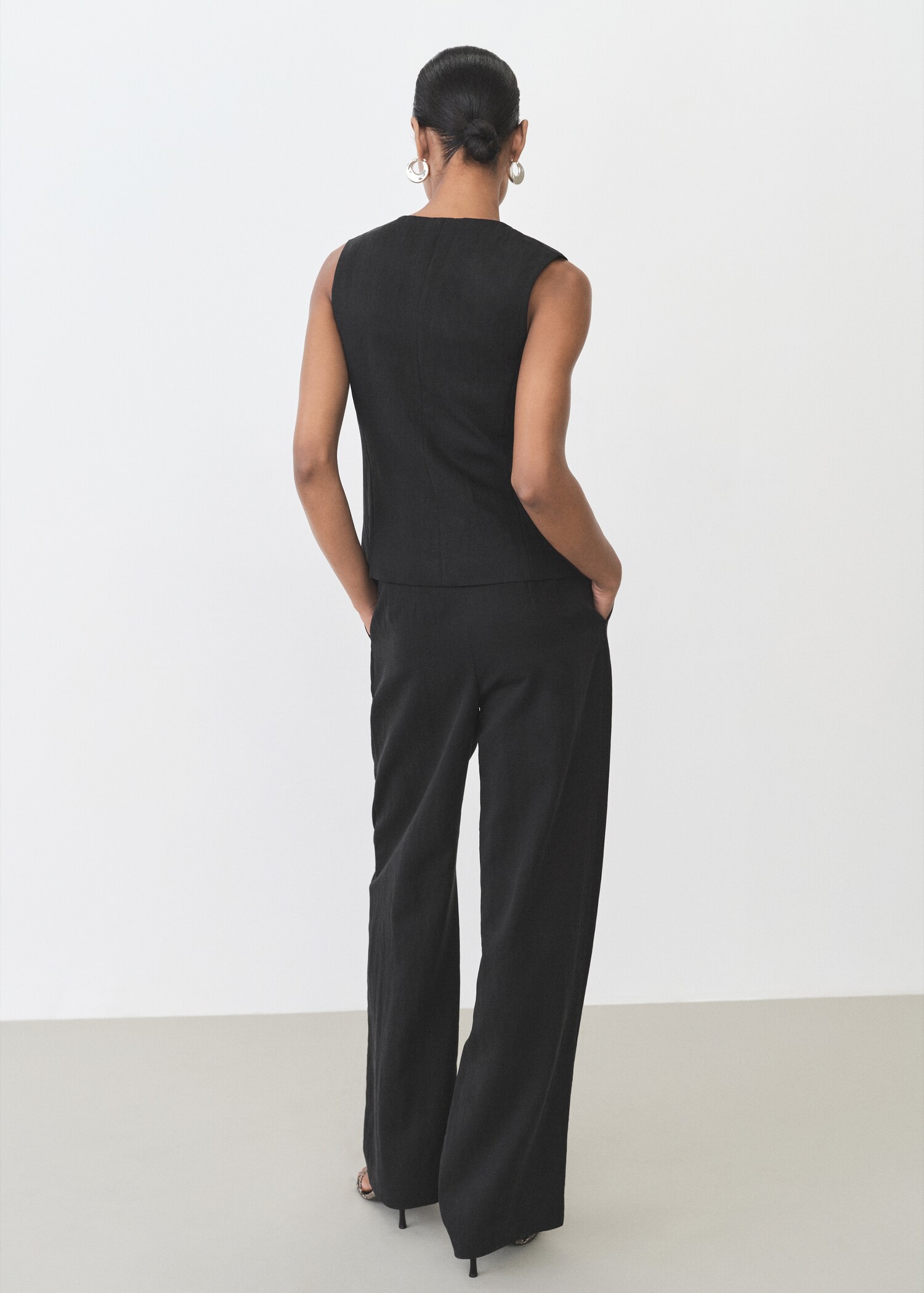 Straight lyocell suit trousers - Reverse of the article