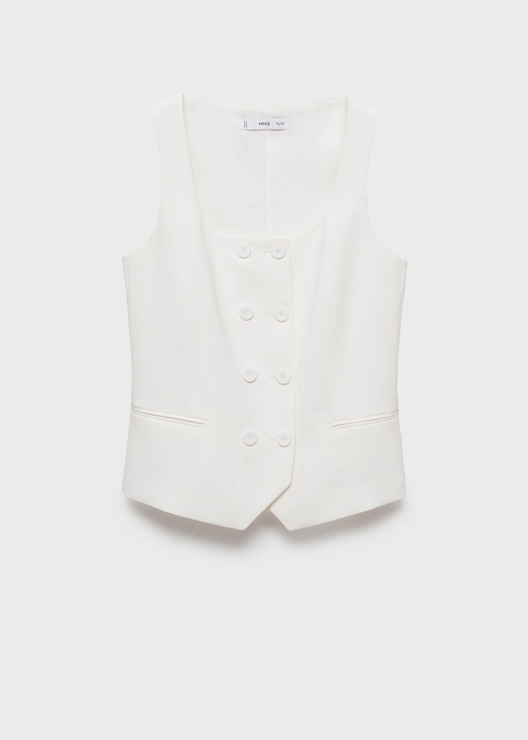Double-breasted suit waistcoat - Article without model, Off White. Ref: 87096353-00.