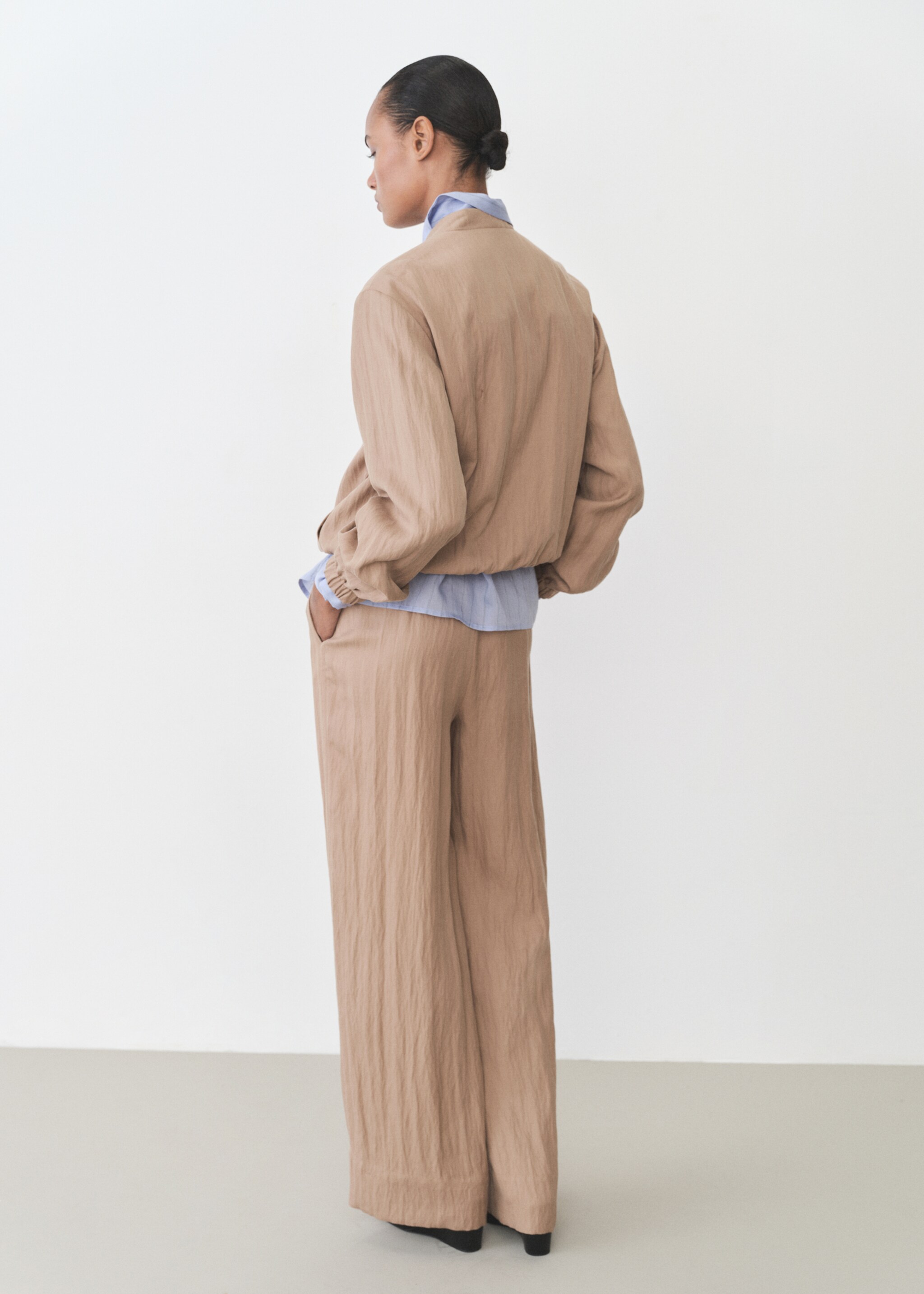 Lyocell bomber jacket - Reverse of the article, Medium Brown. Ref: 87096358-00.