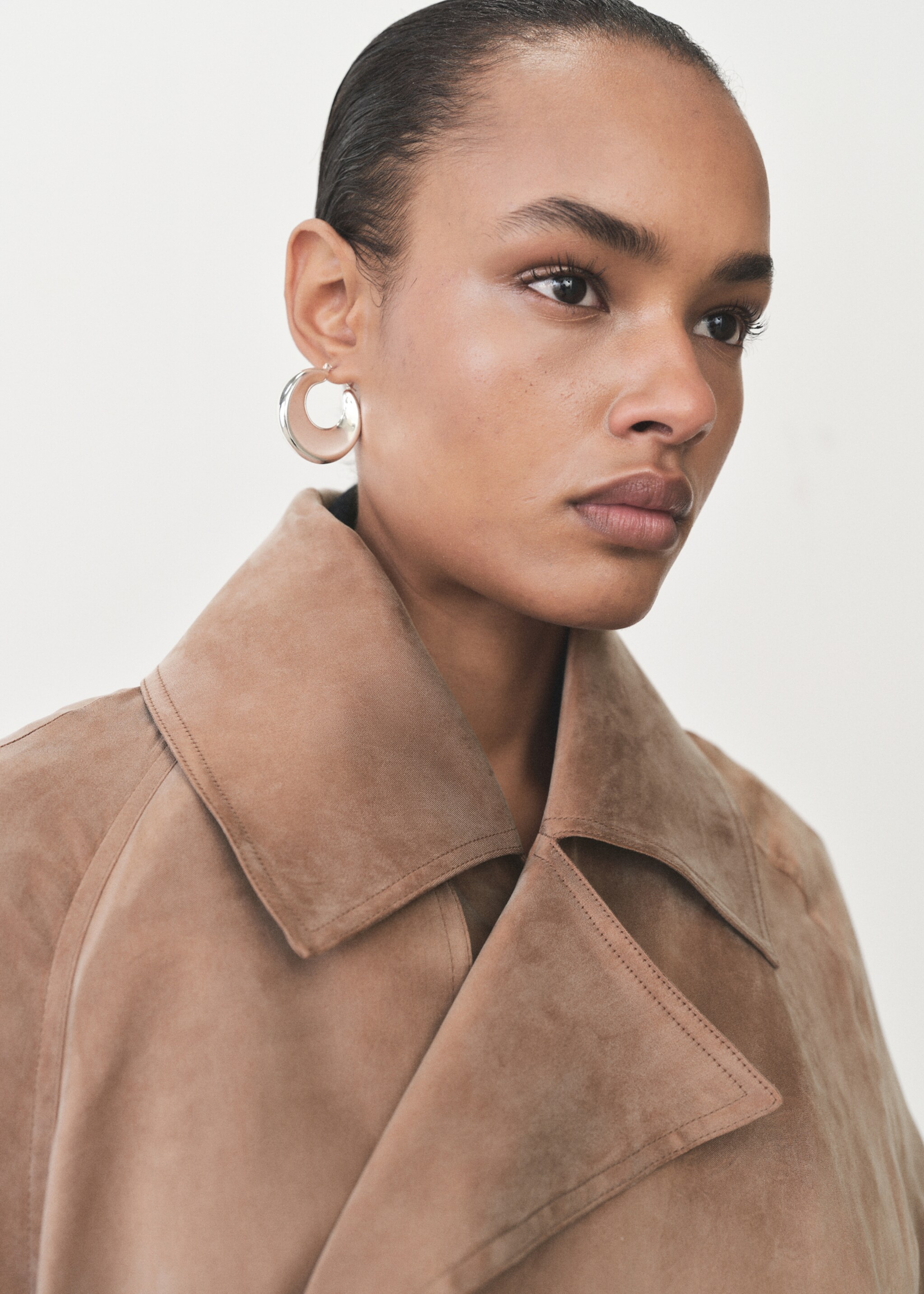 Trenchcoat aus Lyocell mit Gürtel - Detail des Artikels 1, Kupfer. Ref: 87096363-00.