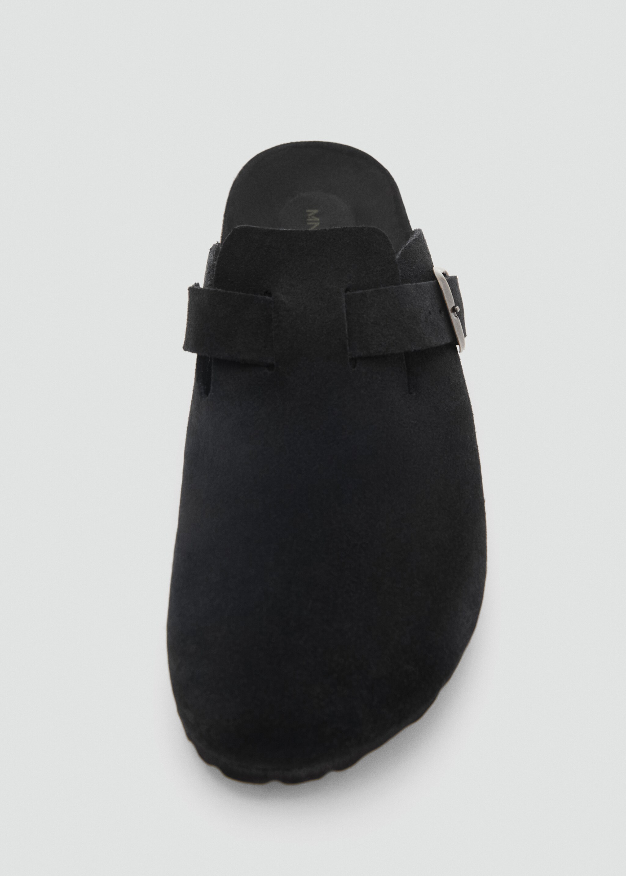 Suede leather clogs - Details of the article 3, Black. Ref: 87096374-00.