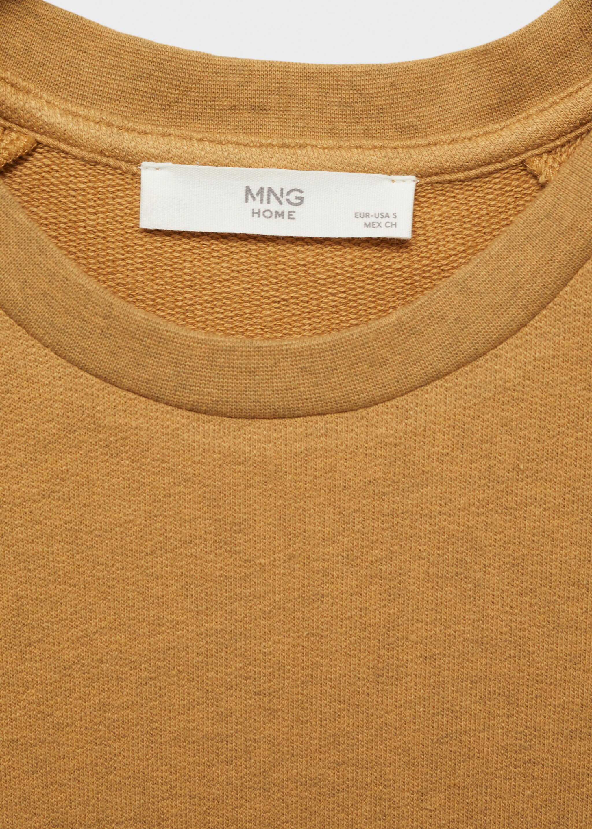 Heather fleece cotton nightgown - Details of the article 8, Ochre. Ref: 87096709-00.