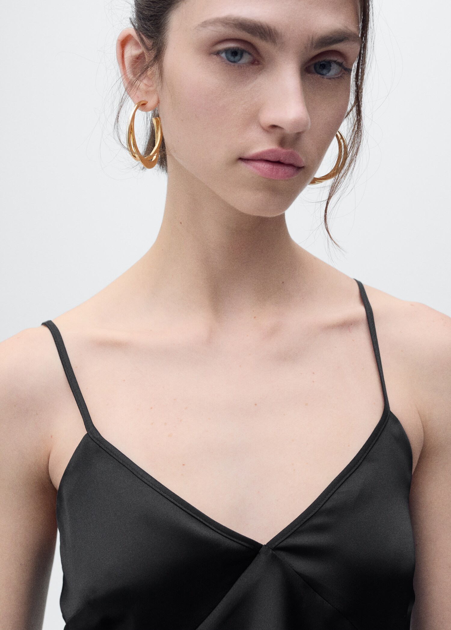 Top en satin à col en V - Détail de l'article 1