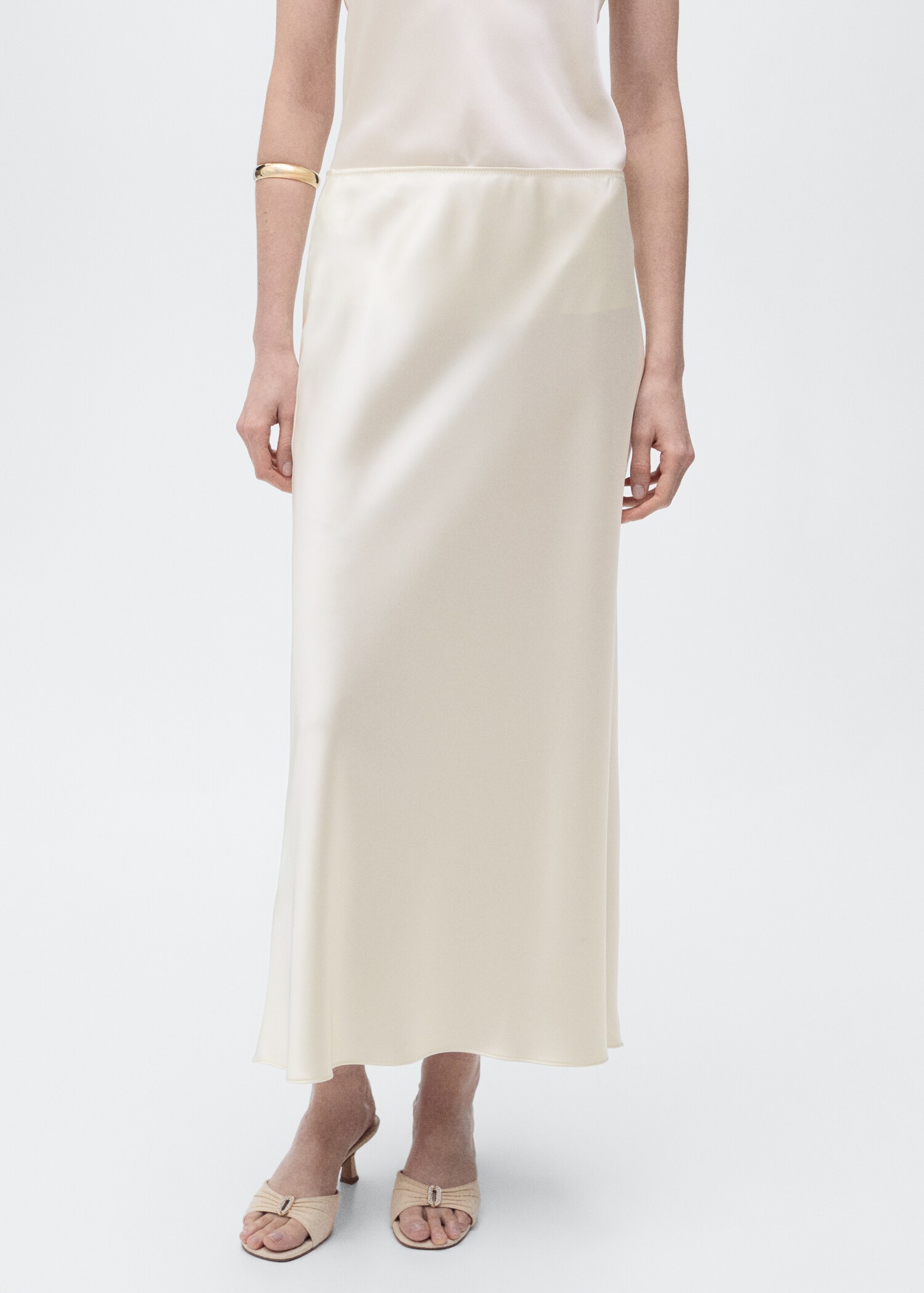Midi satin skirt - Medium plane