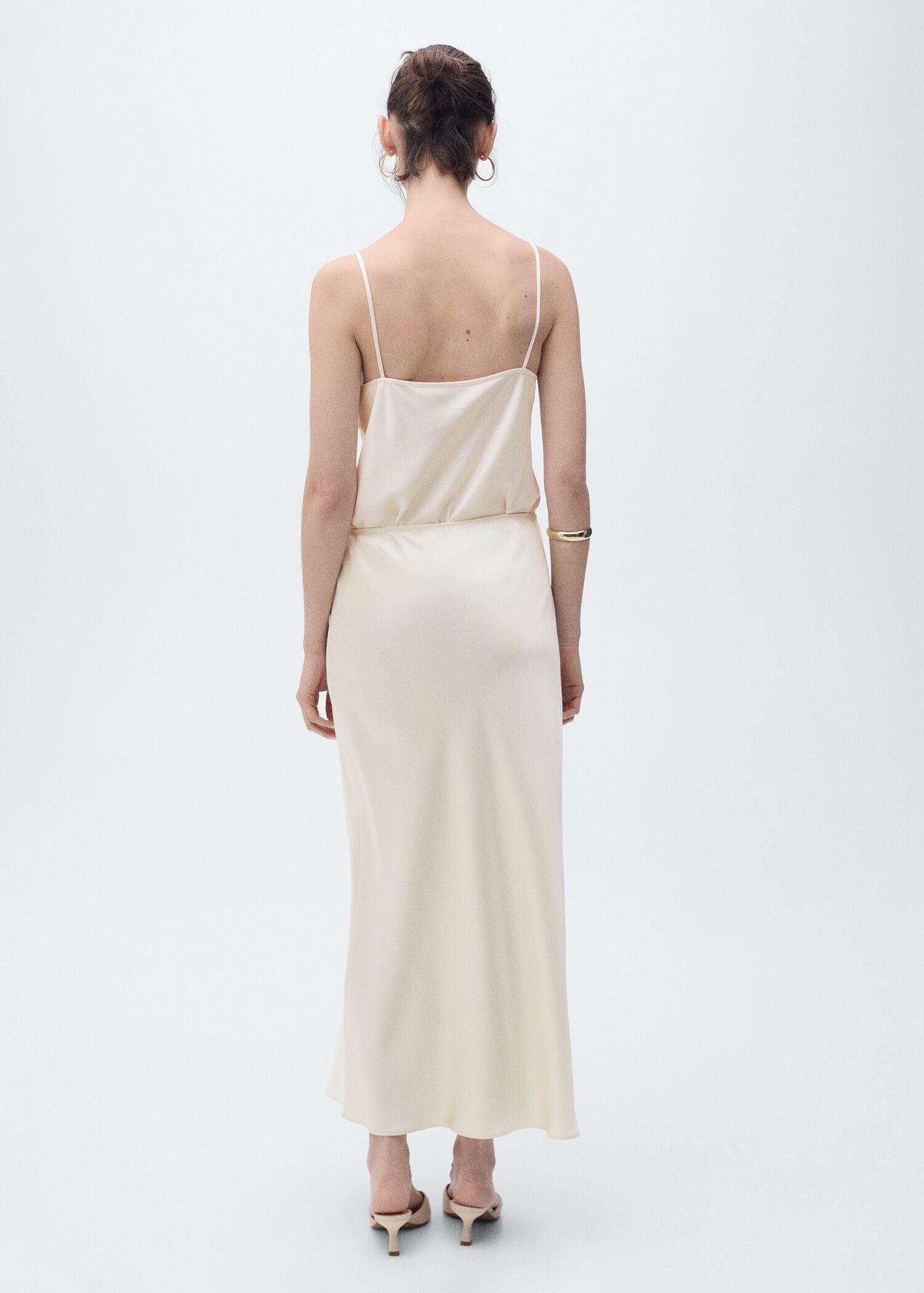 Midi satin skirt - Reverse of the article