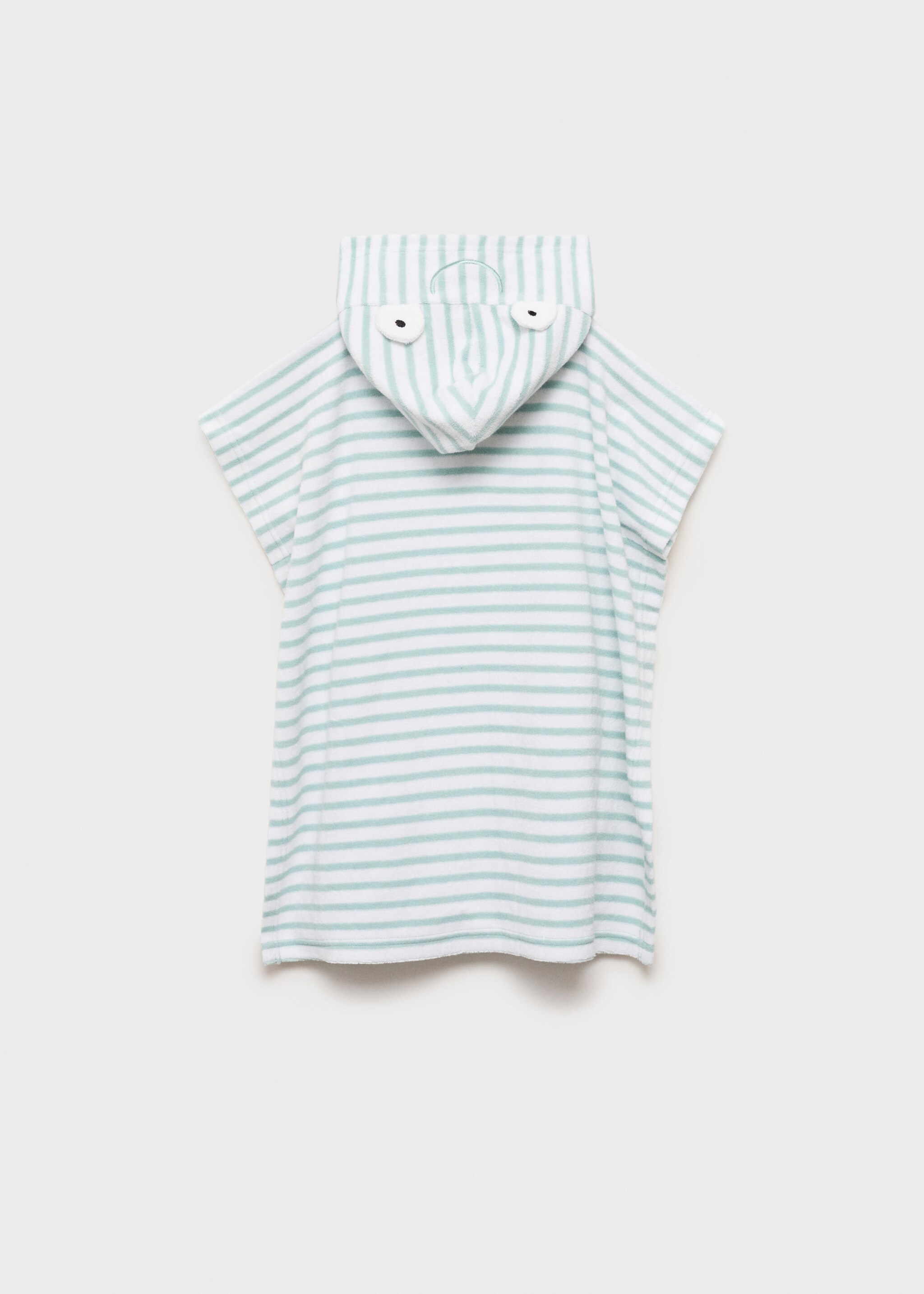 Poncho spugna righe - Piano medio, Verde pastello. Ref: 87096717-00.