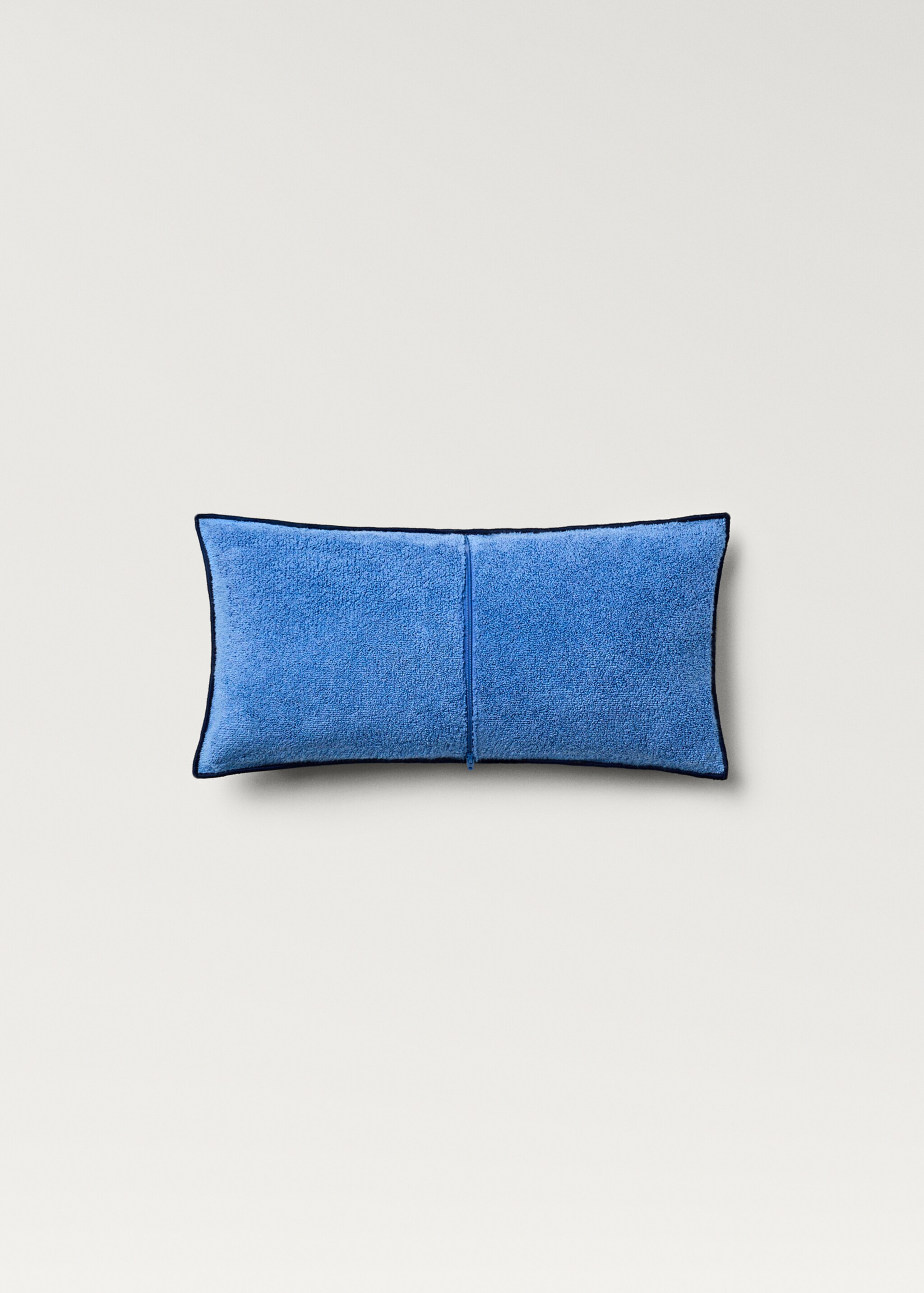 Towel-effect beach cushion cover 22x41 cm - Details of the article 1, Blue. Ref: 87096725-00.