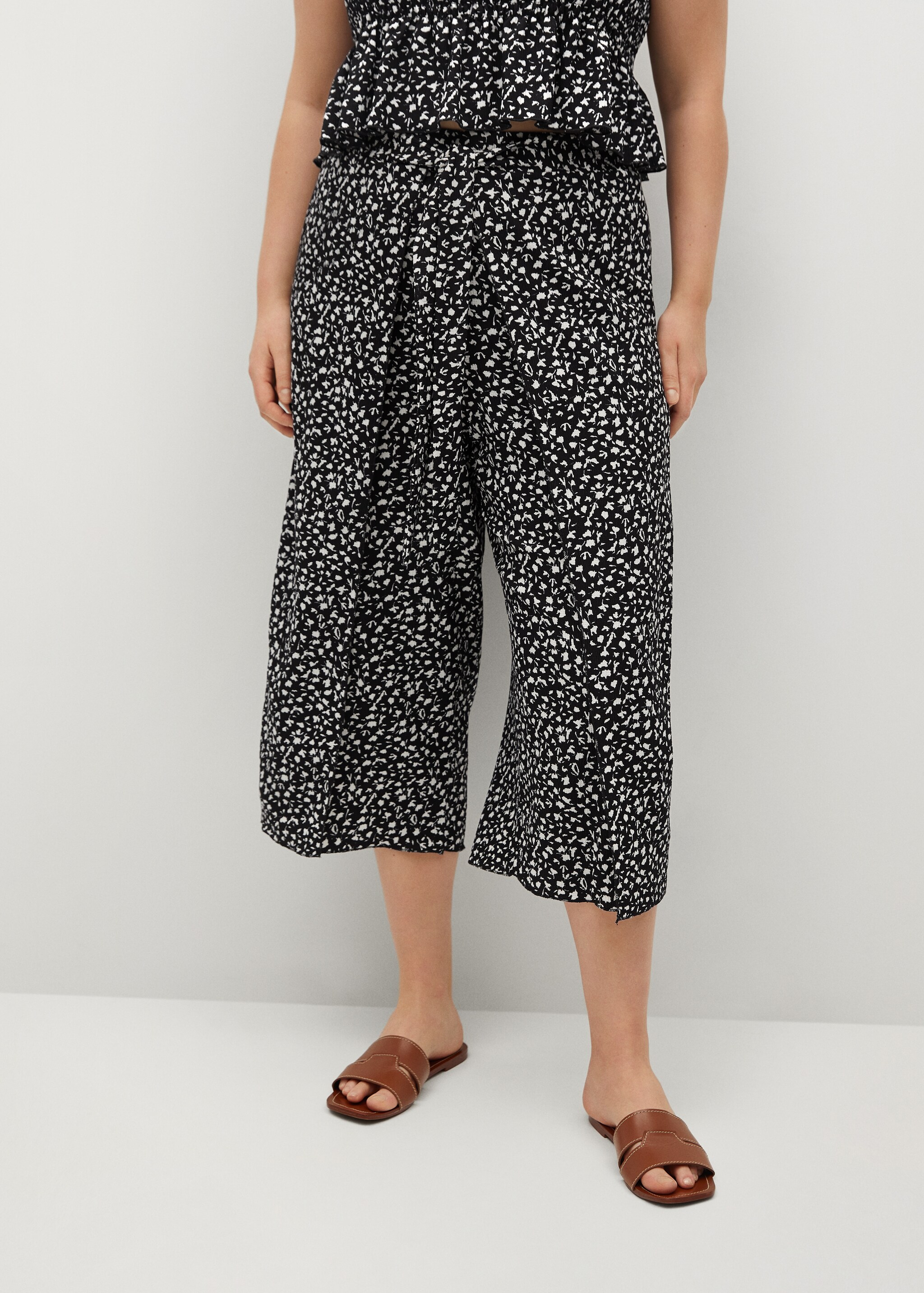 Printed culotte trousers - Medium plane