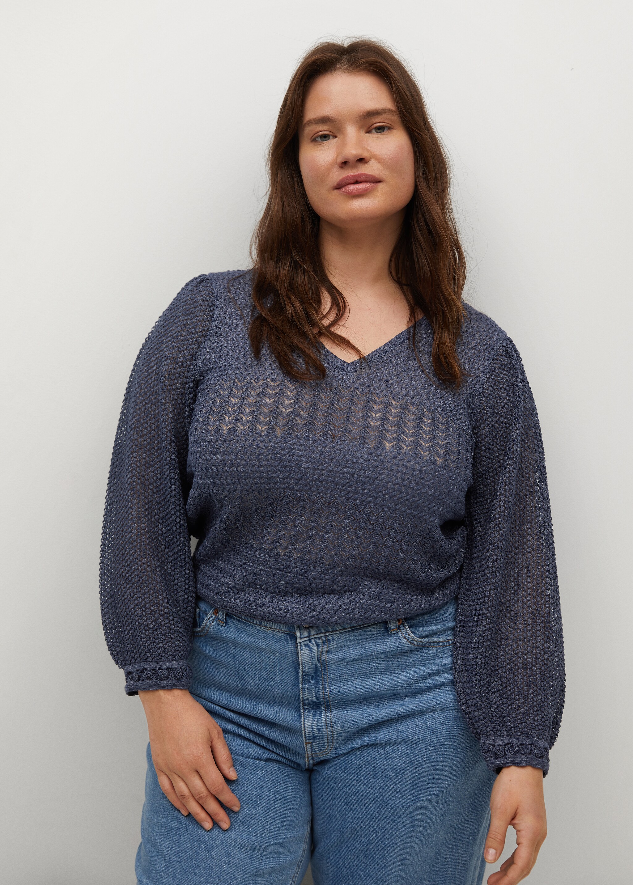Jersey crochet lurex - Plano medio